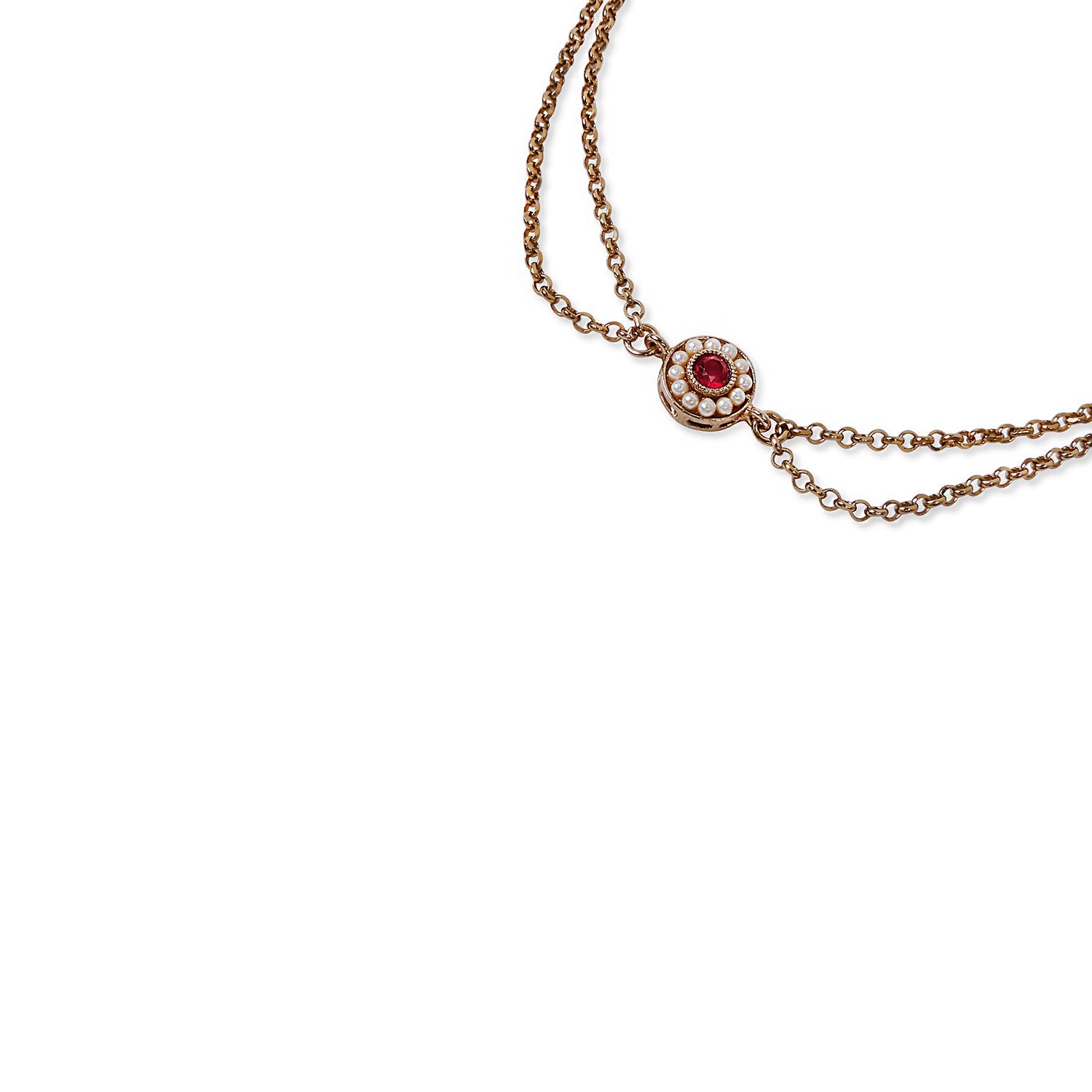 Leela Double Chain Anklet in Hot Pink