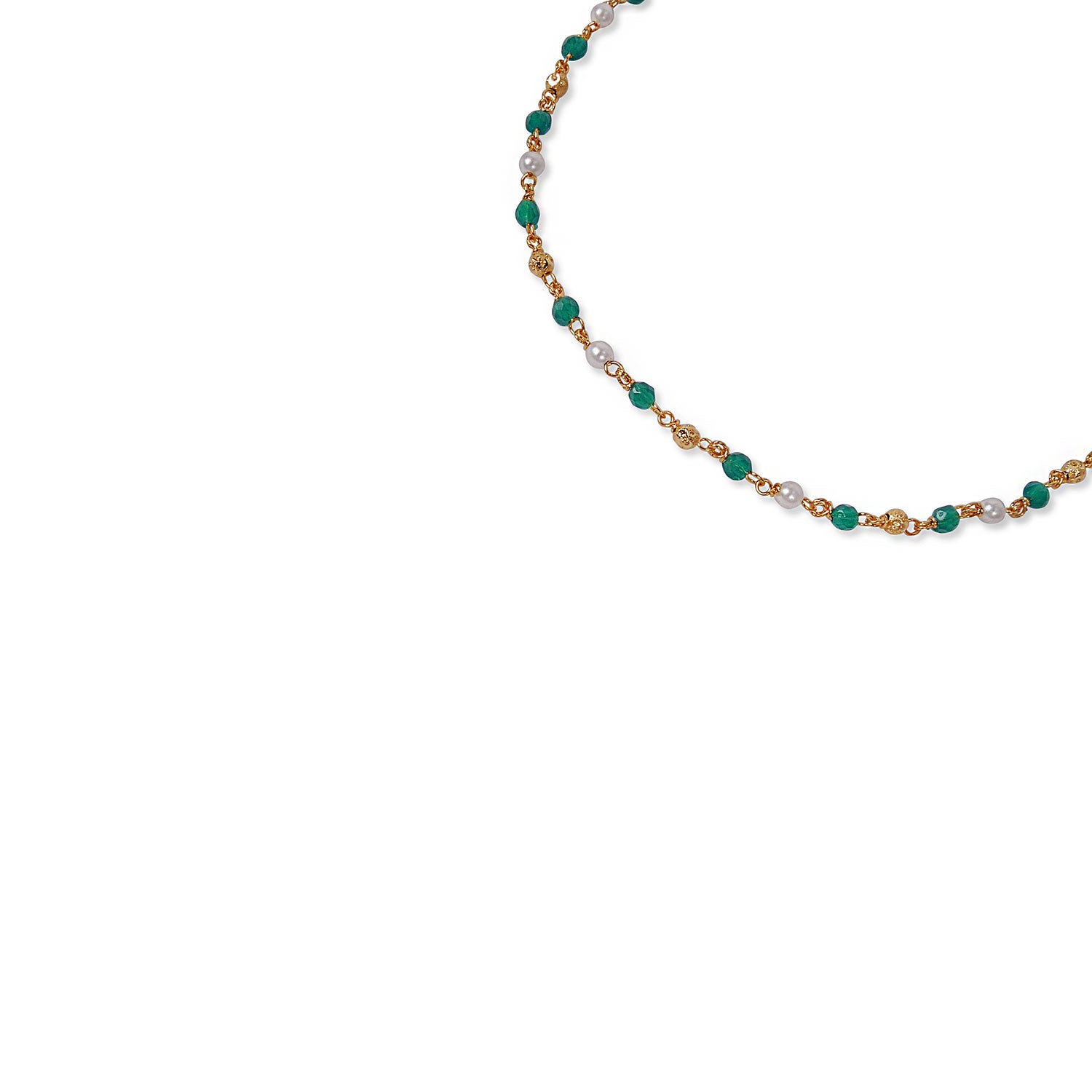 Cora Beaded Anklet in Green
