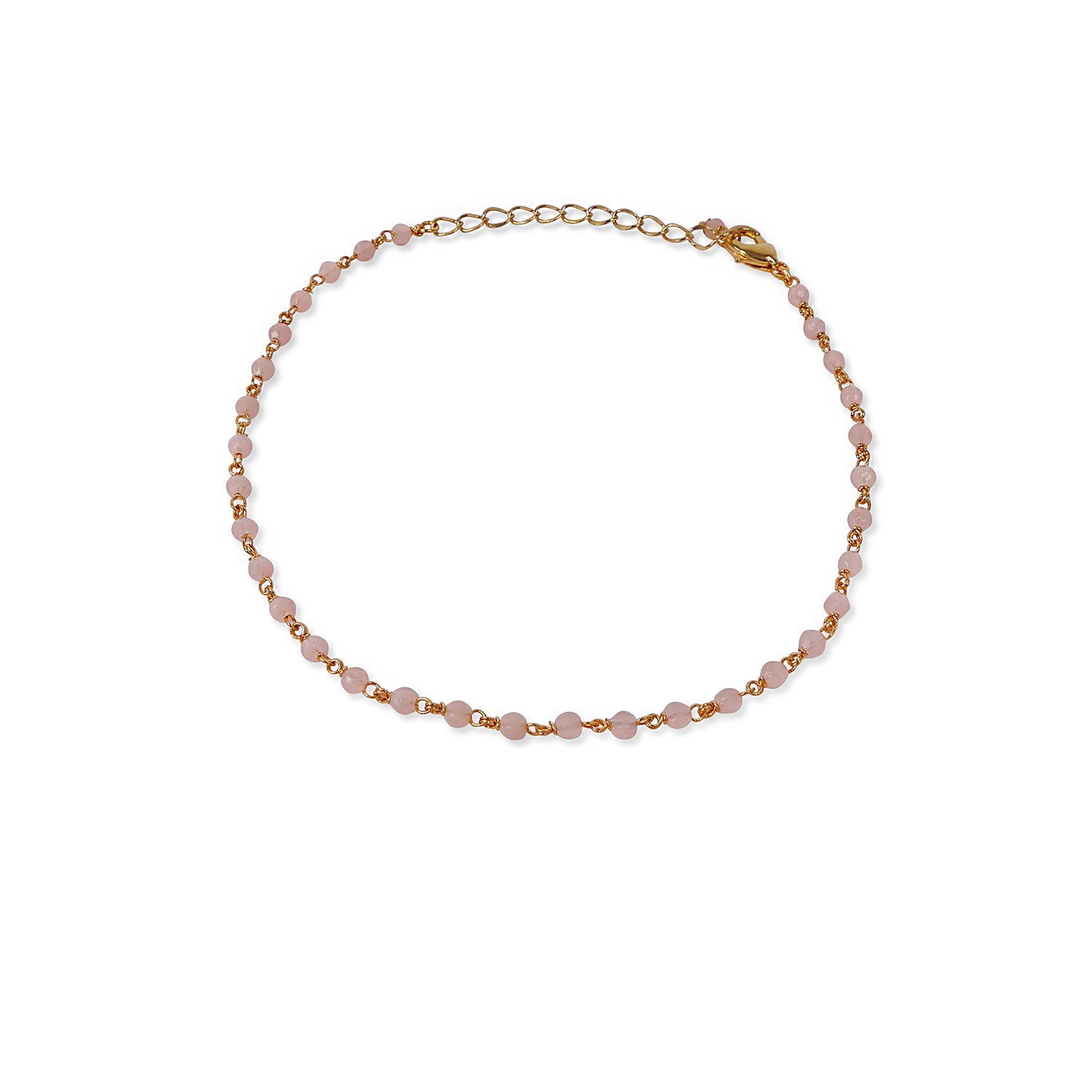 Maria Beaded Anklet in Light Pink