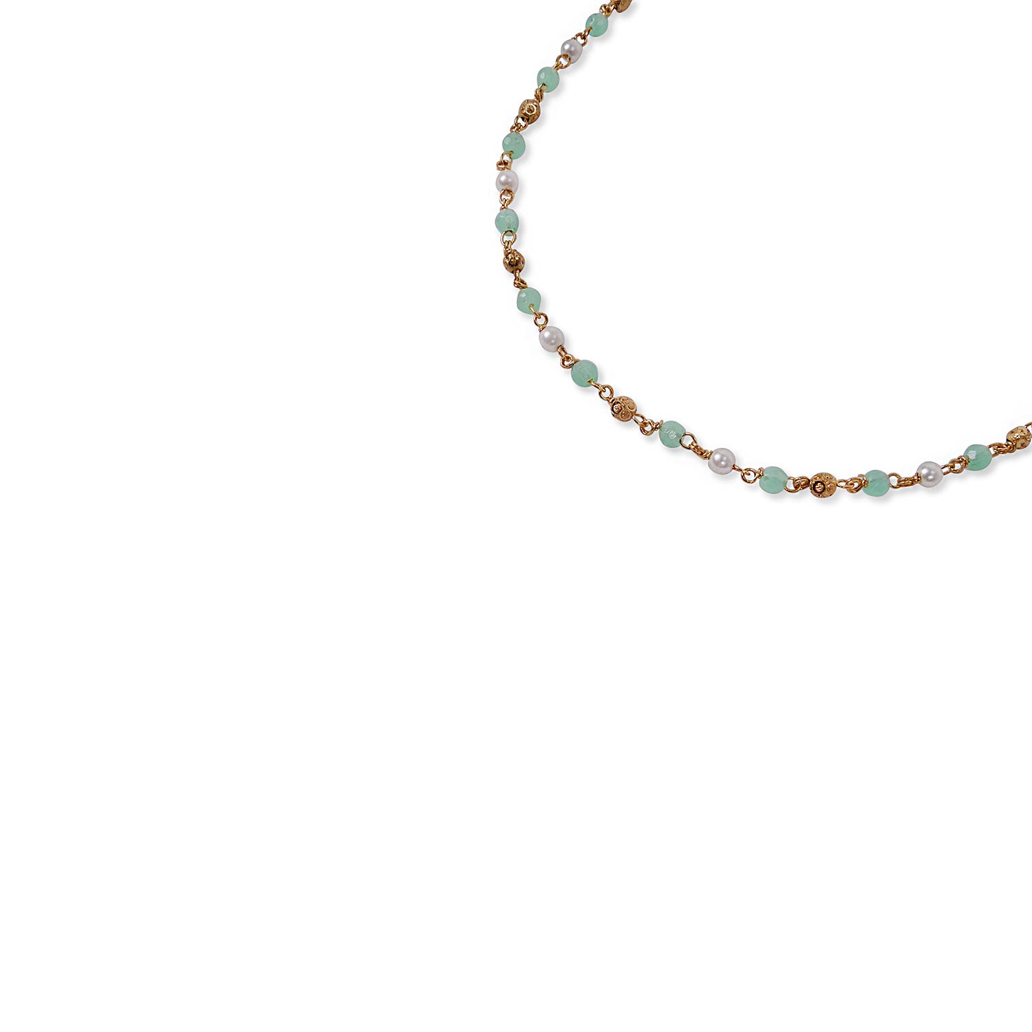 Cora Beaded Anklet in Mint