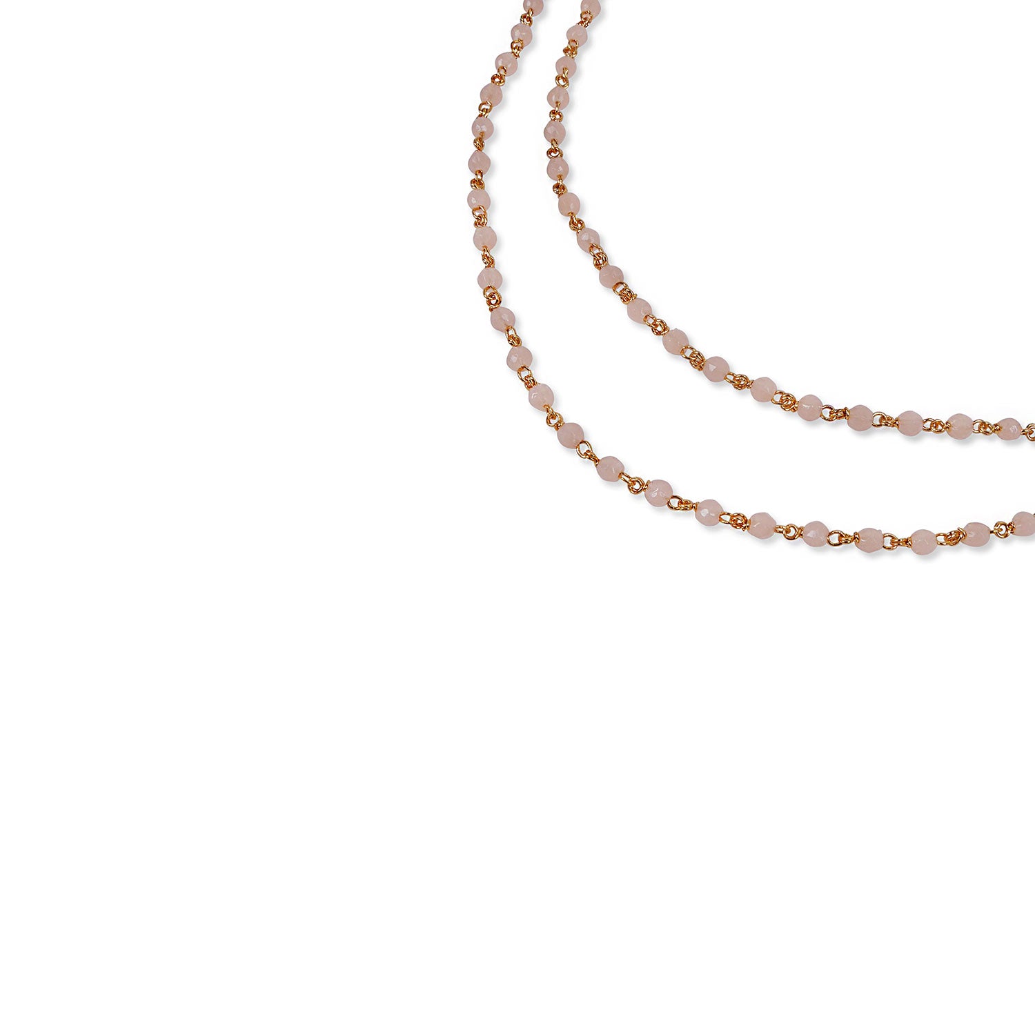 Maria Layered Bead Necklace in Light Pink