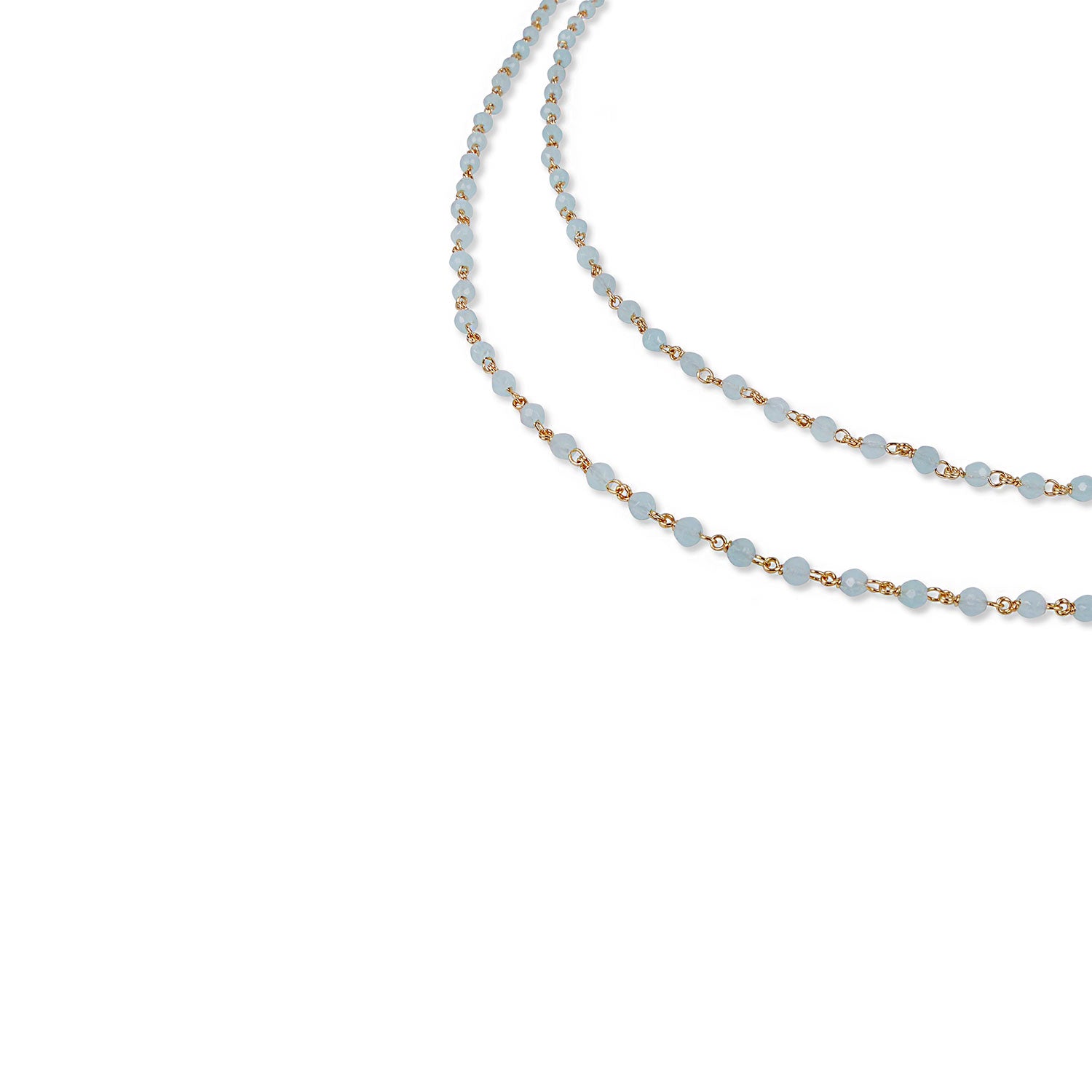 Maria Layered Bead Necklace in Light Blue