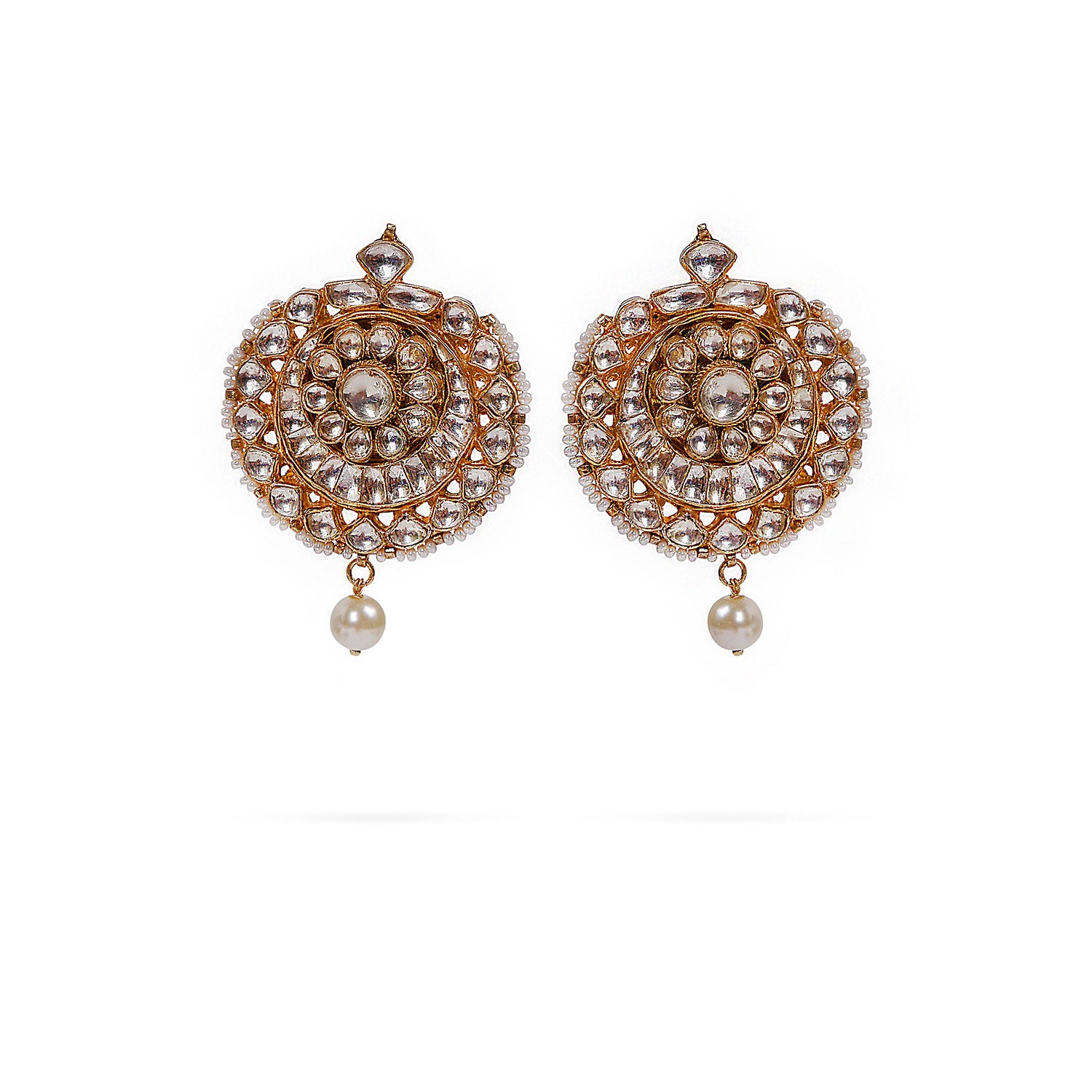 Lavya Kundan Earrings in Pearl