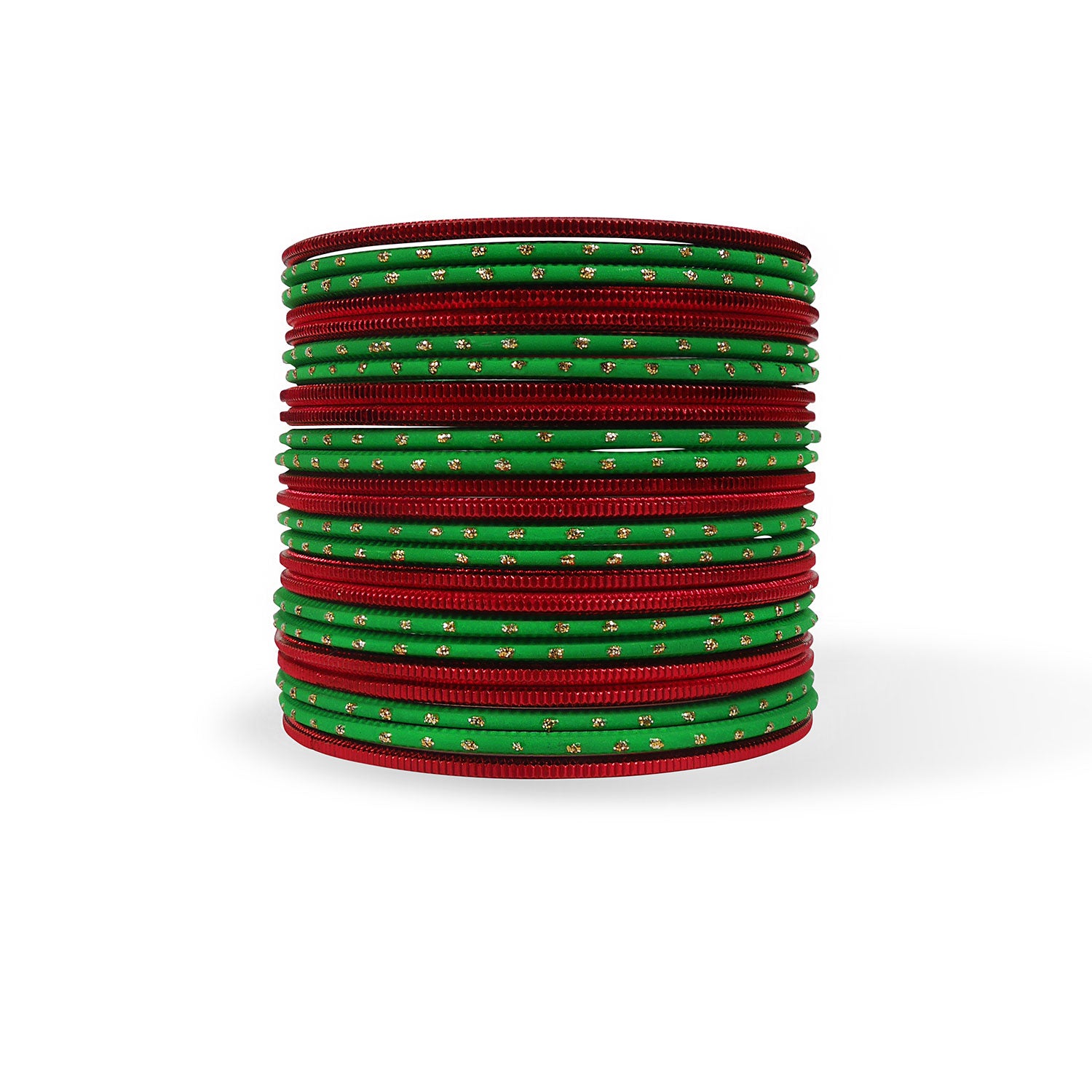 Red and Green Bangle Stack