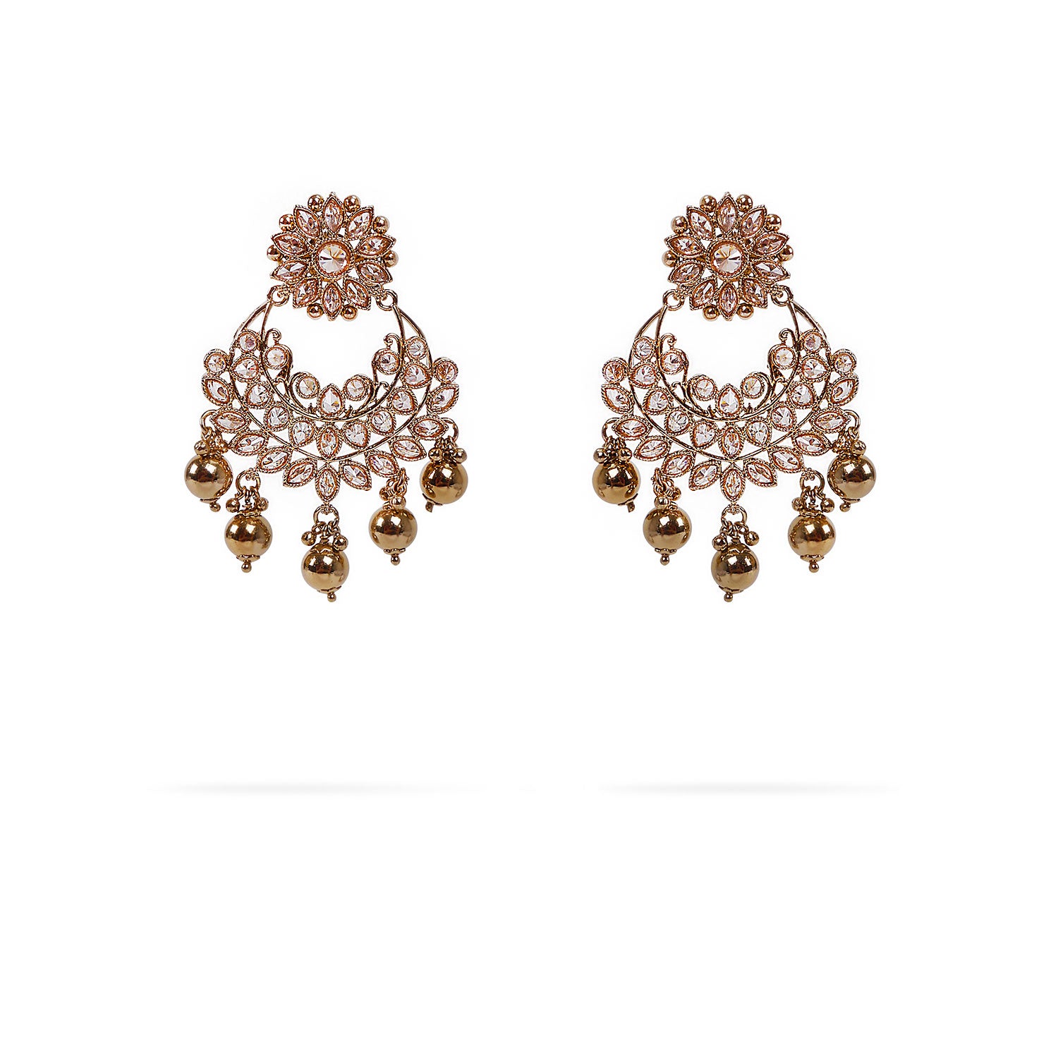 Shibani Chandbali Earrings in Gold Bead