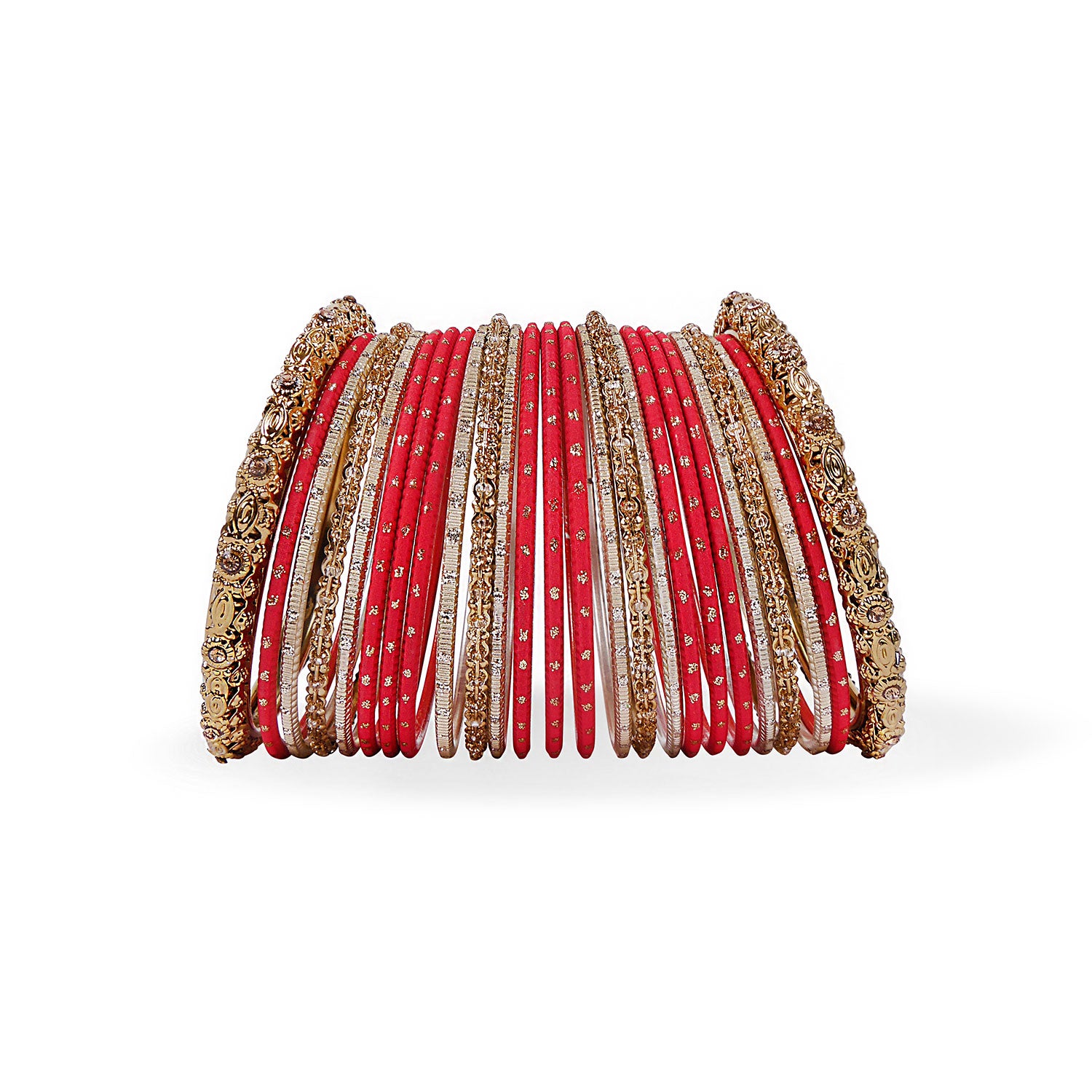 Classic Bangle Set in Lava Red