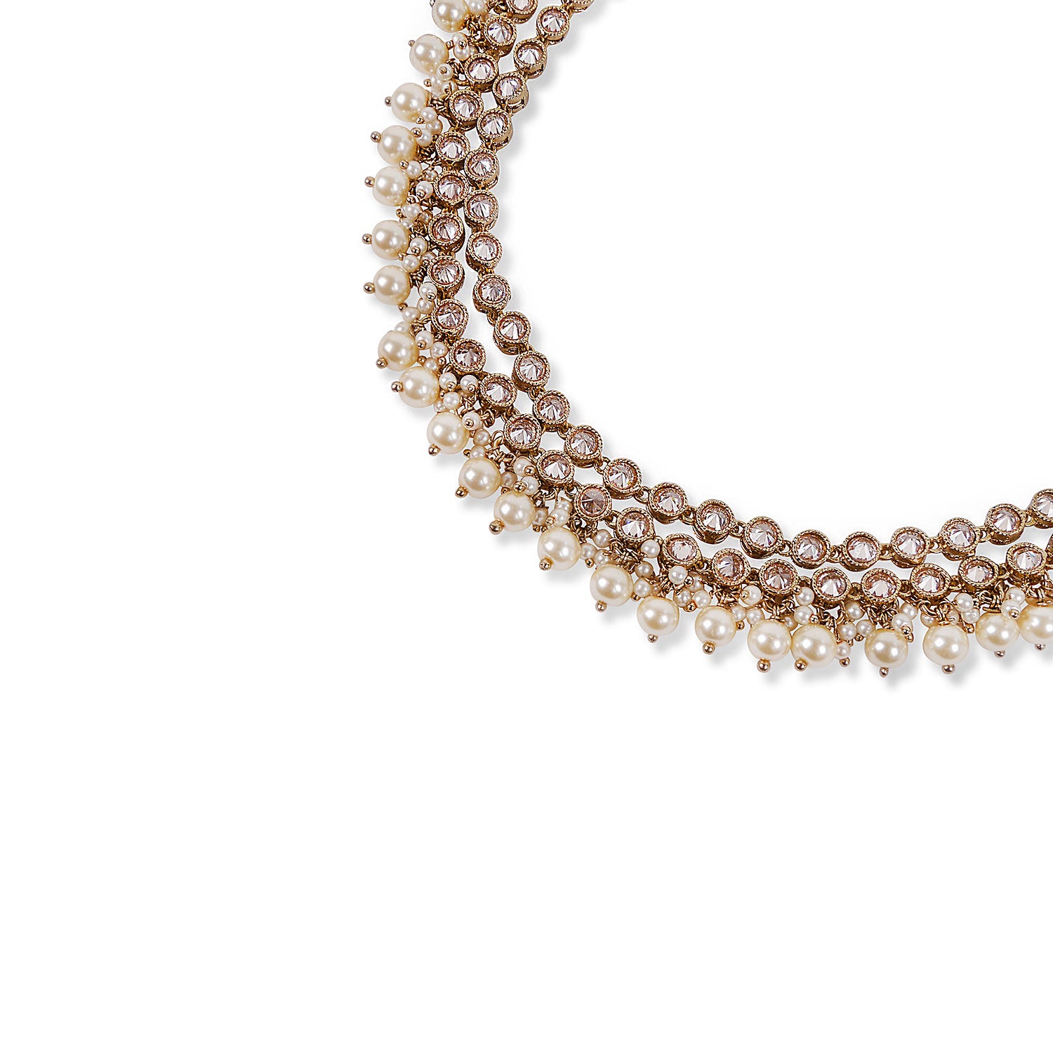 Freena Necklace in Pearl and Antique Gold