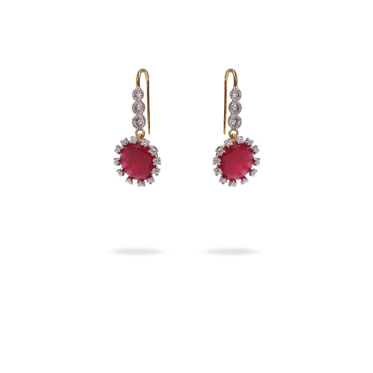 Dawn Cubic Zirconia Earrings in Ruby