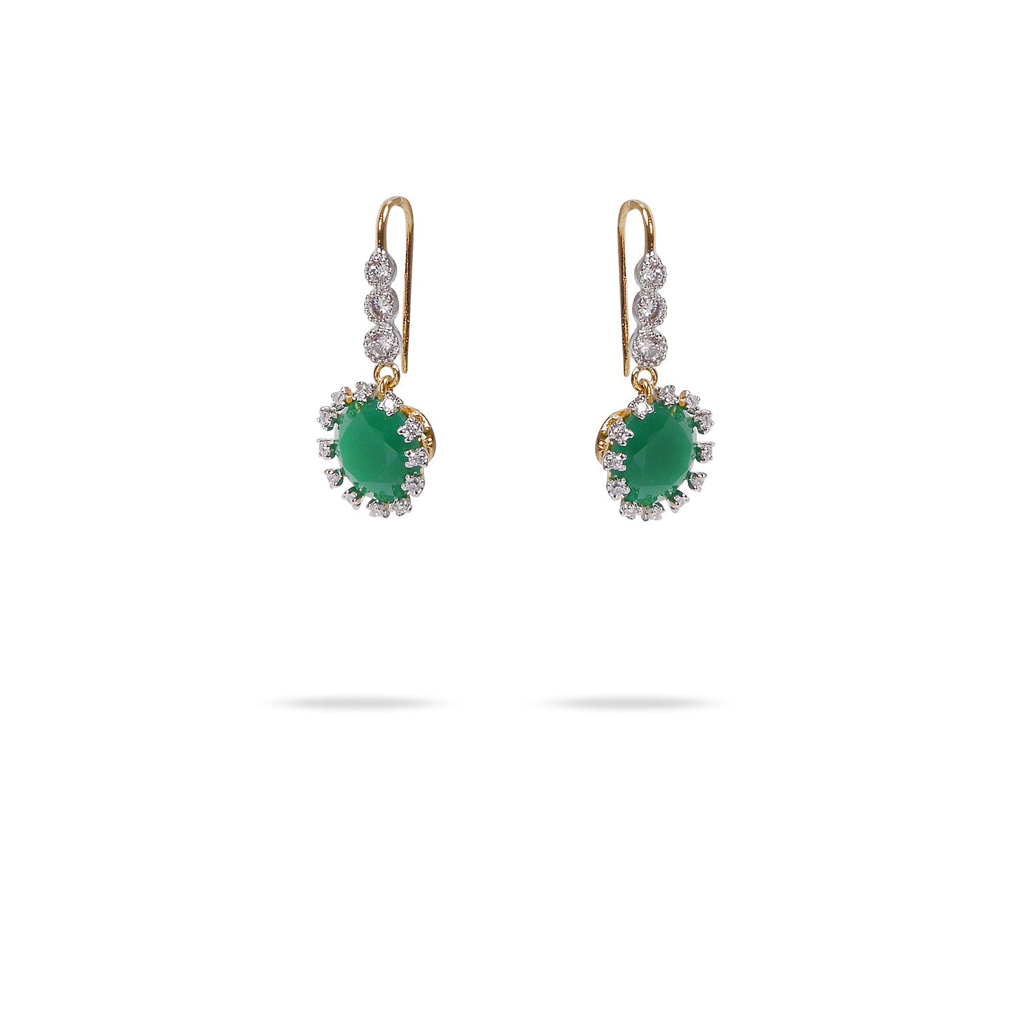 Dawn Cubic Zirconia Earrings in Green