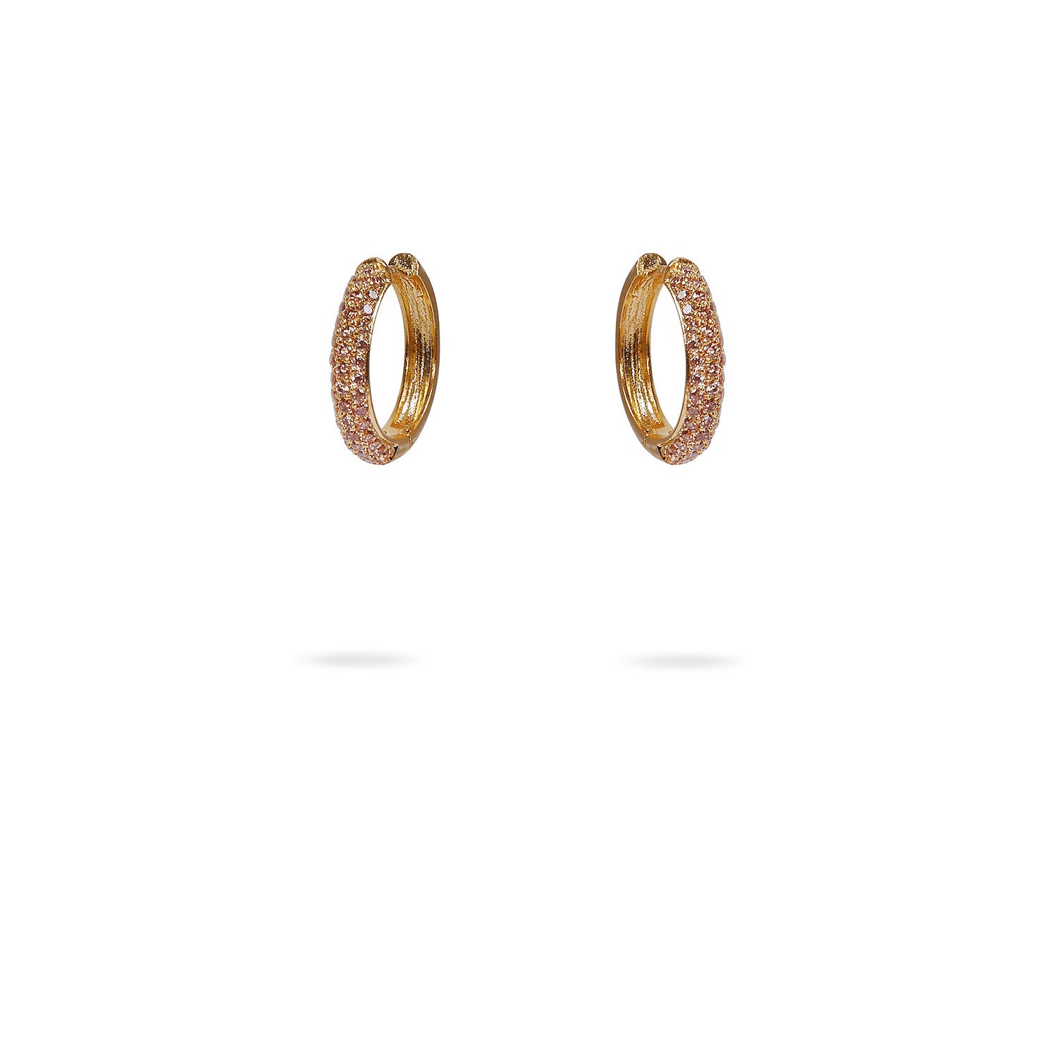 Ava Cubic Zirconia Hoop Earrings in Gold