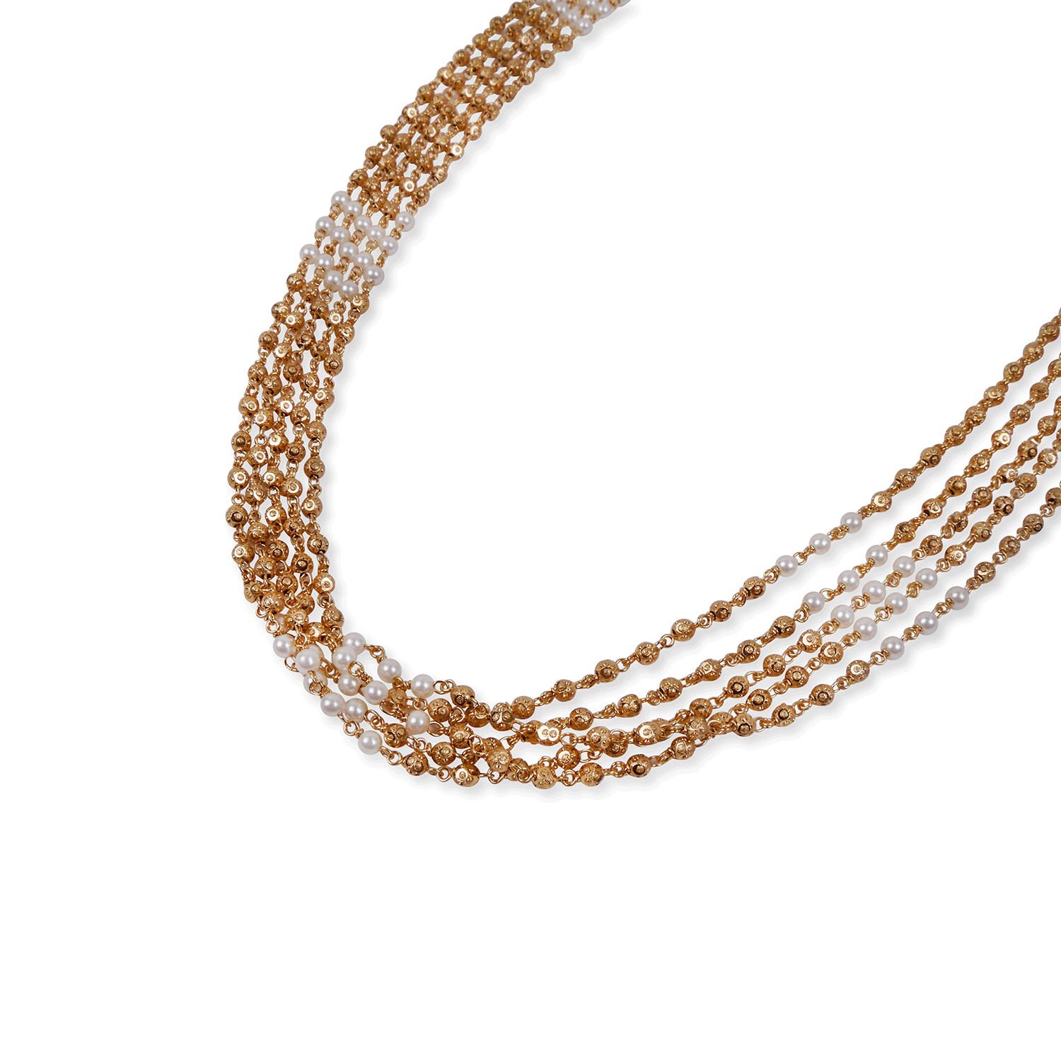 Layered Gold and Pearl Kundan Necklace