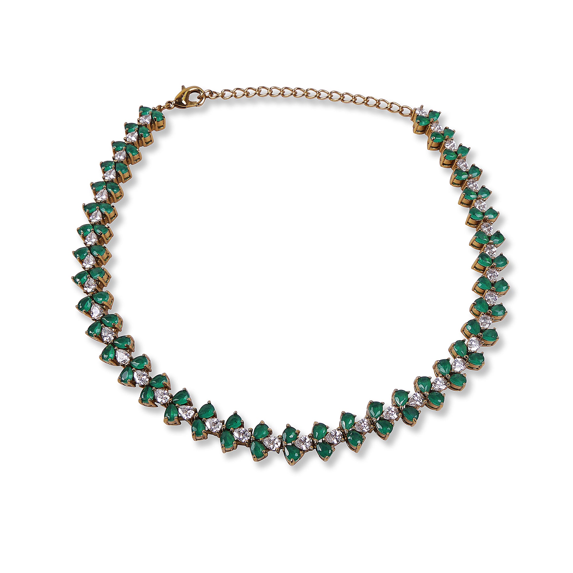 Edith Cubic Zironia Anklet in Green
