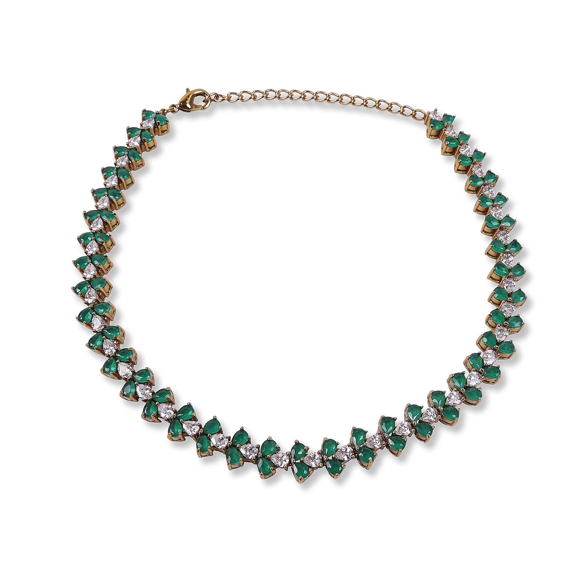 Edith Cubic Zironia Anklet in Green