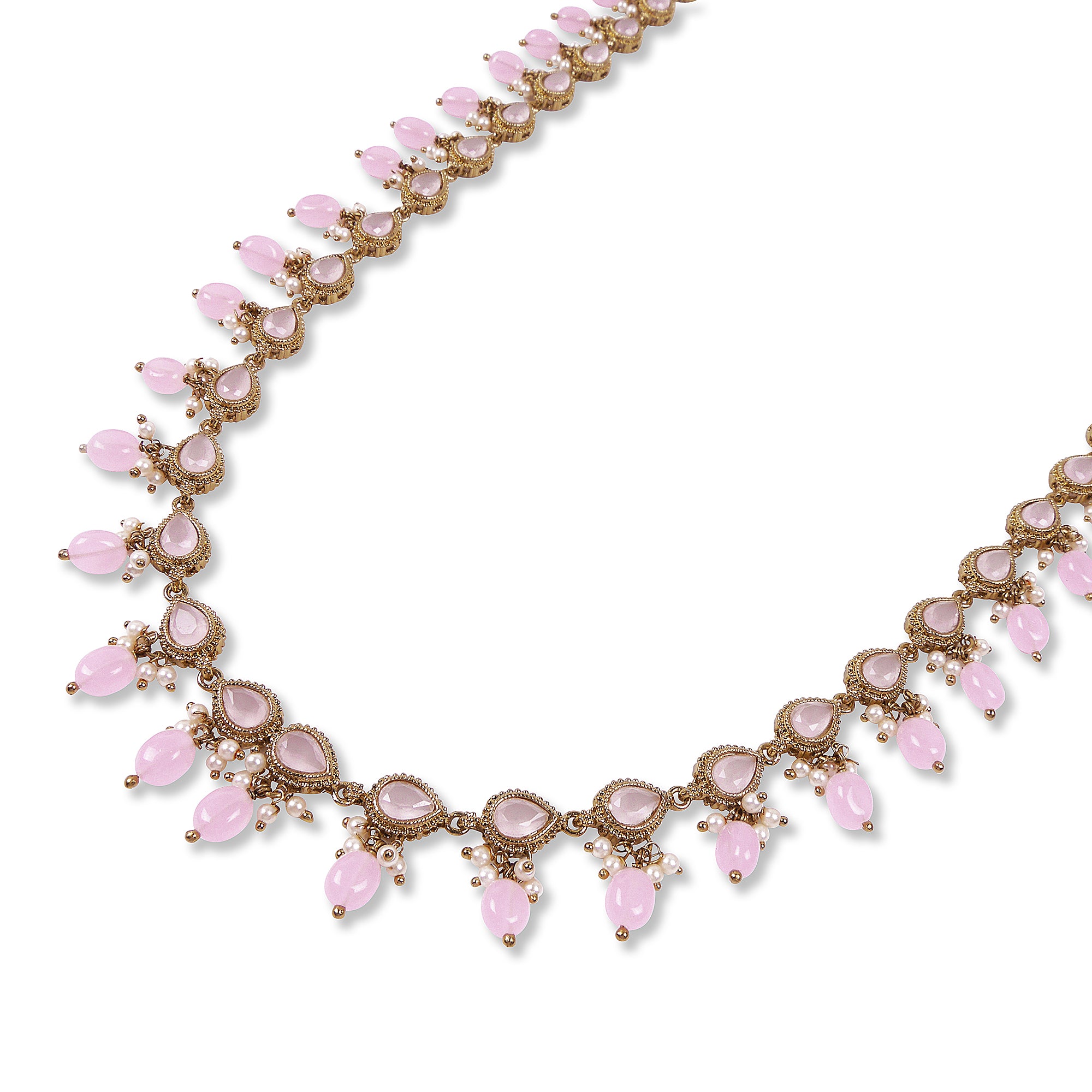 Ariana Long Necklace in Light Pink