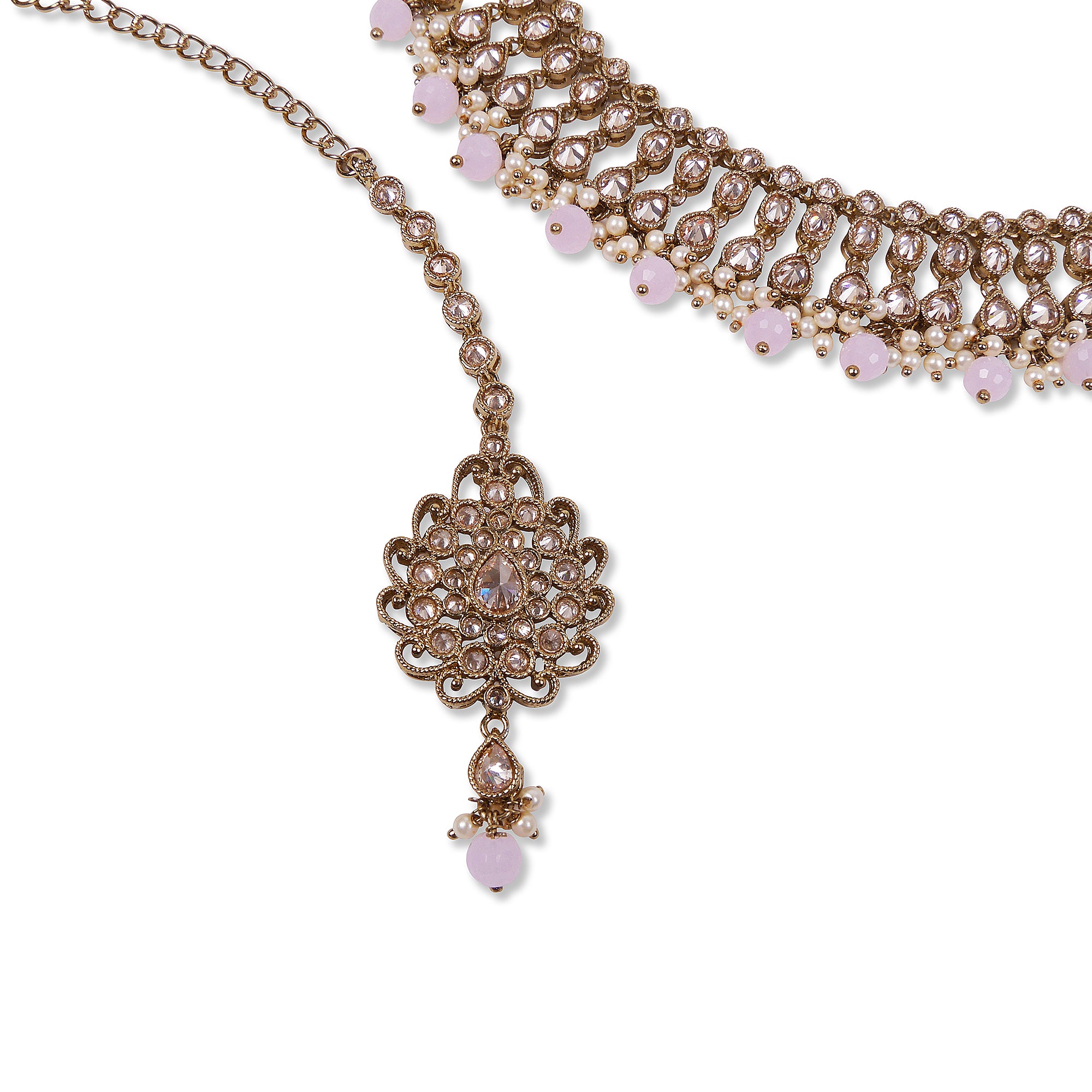 Aashvi Necklace Set in Light Pink