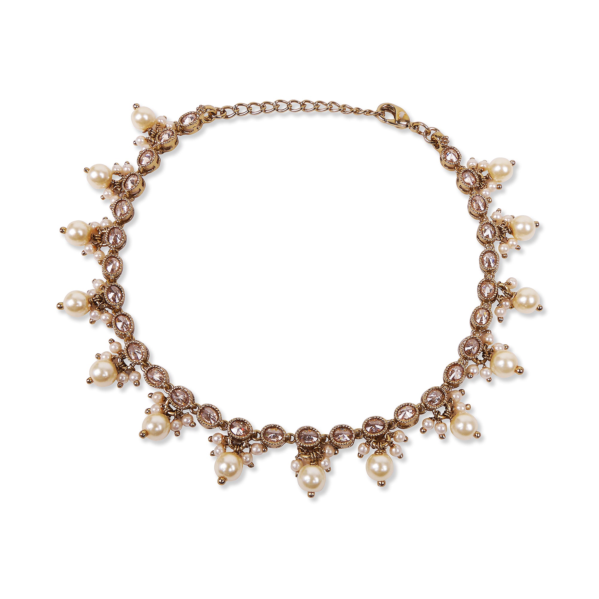 Pearl Anklet in Antique Gold