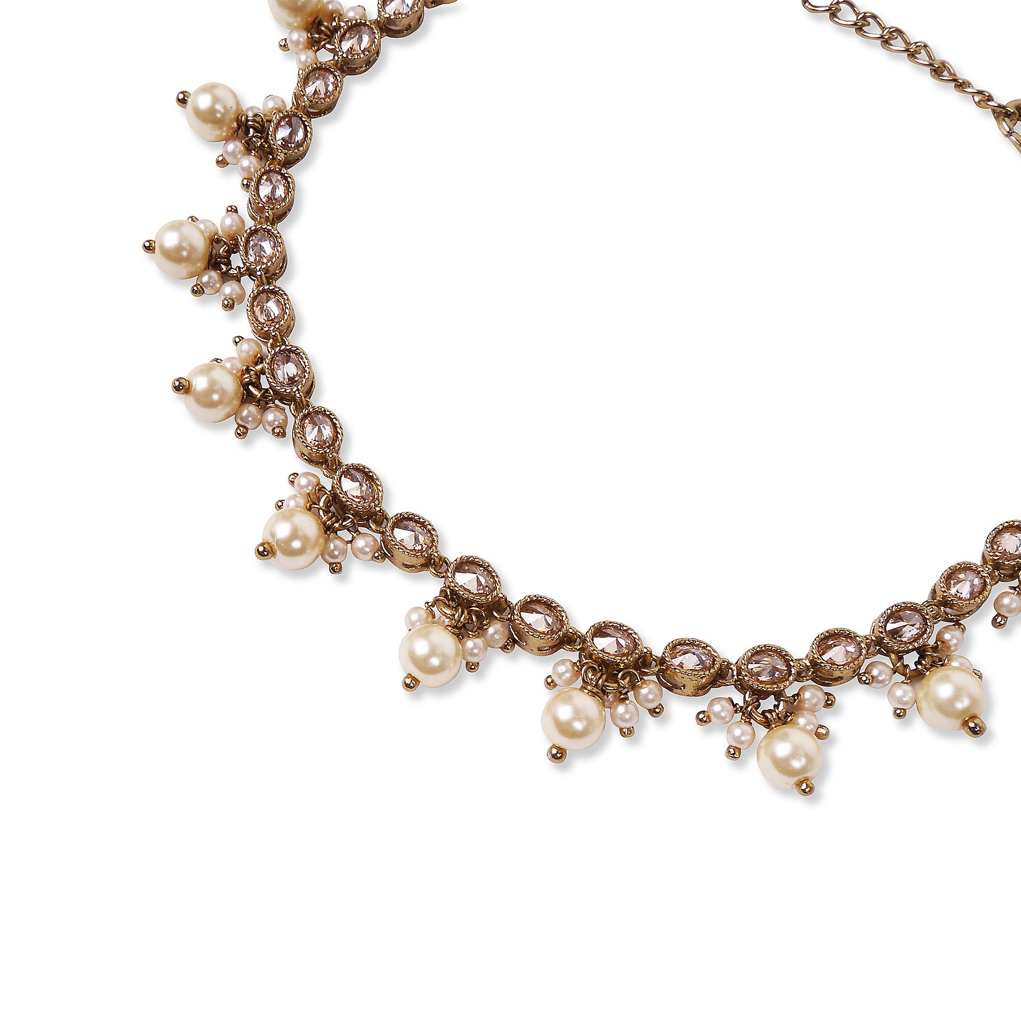 Pearl Anklet in Antique Gold