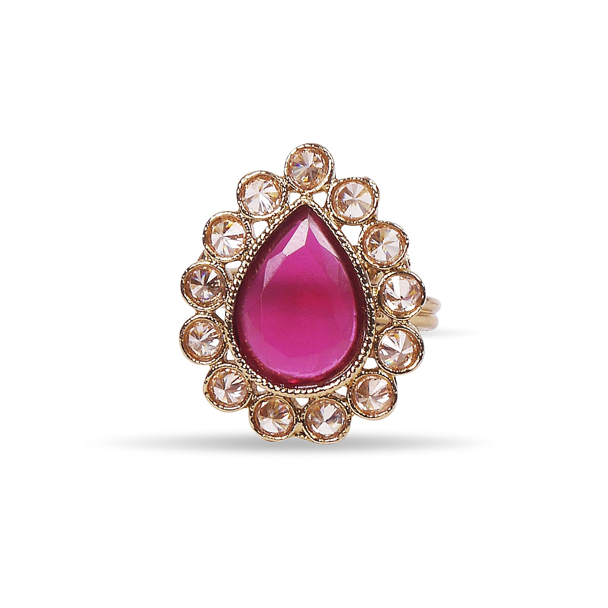 Delicate Pear Ring in Ruby