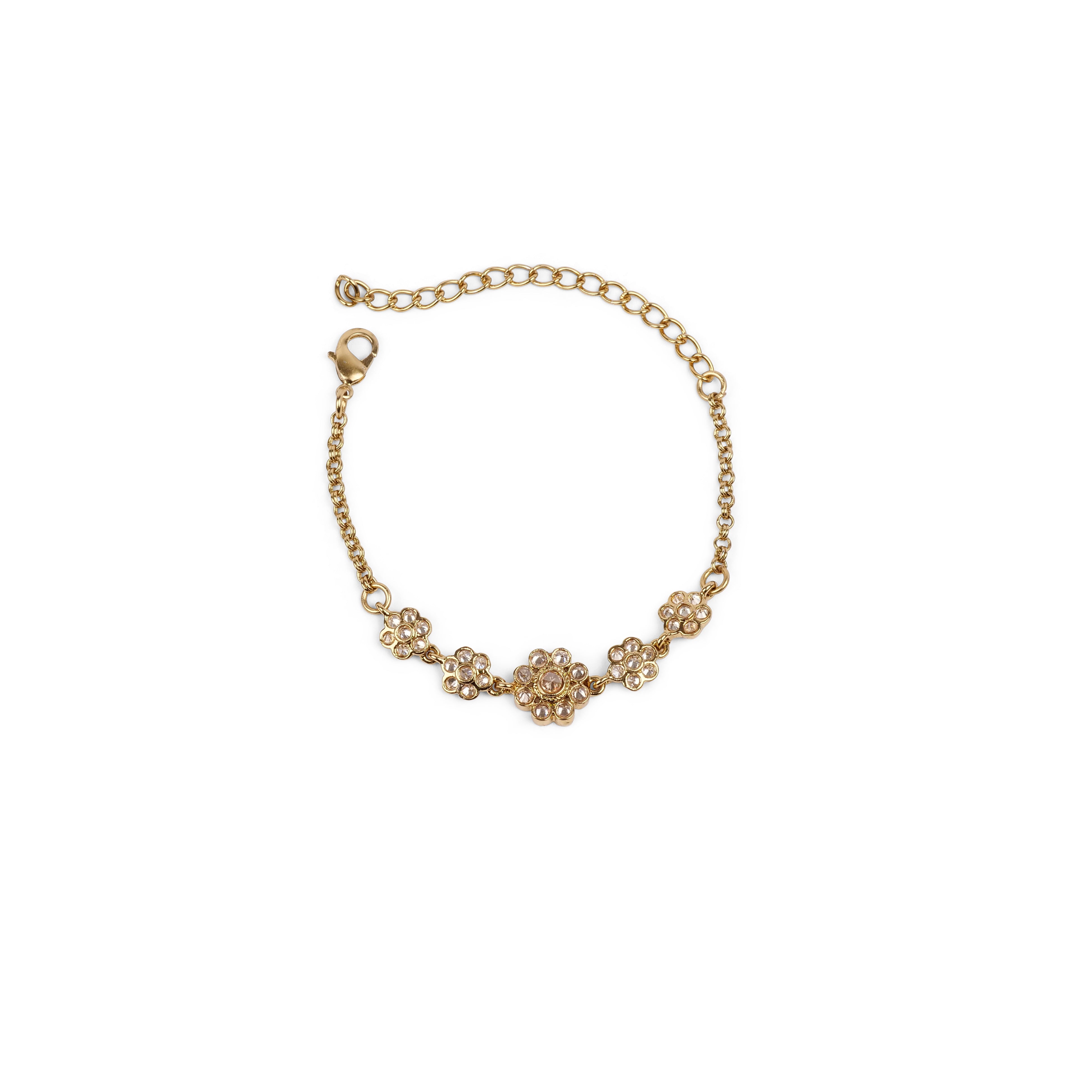 Forever Floral Bracelet in Antique Gold