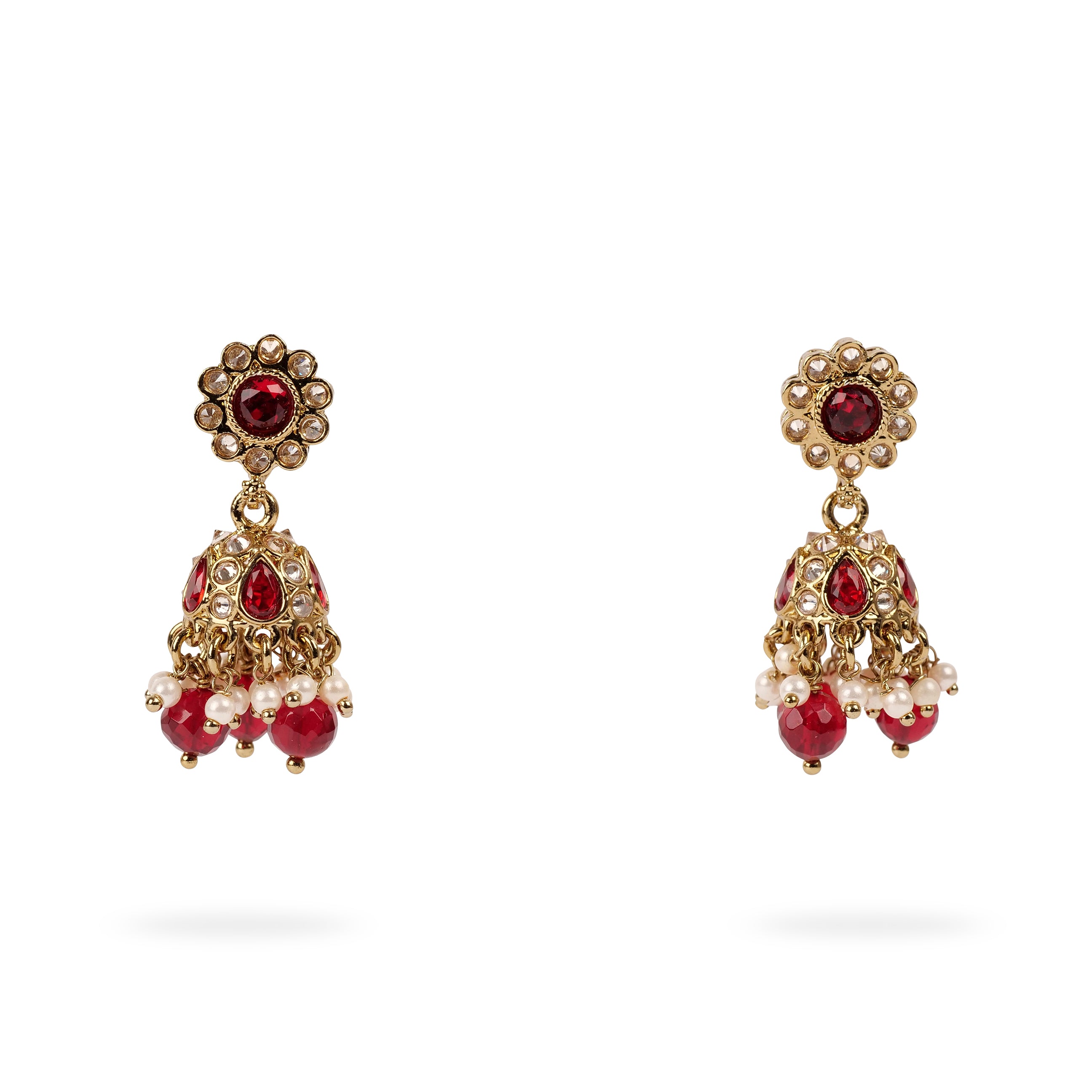 Maroon colour deals stone earrings