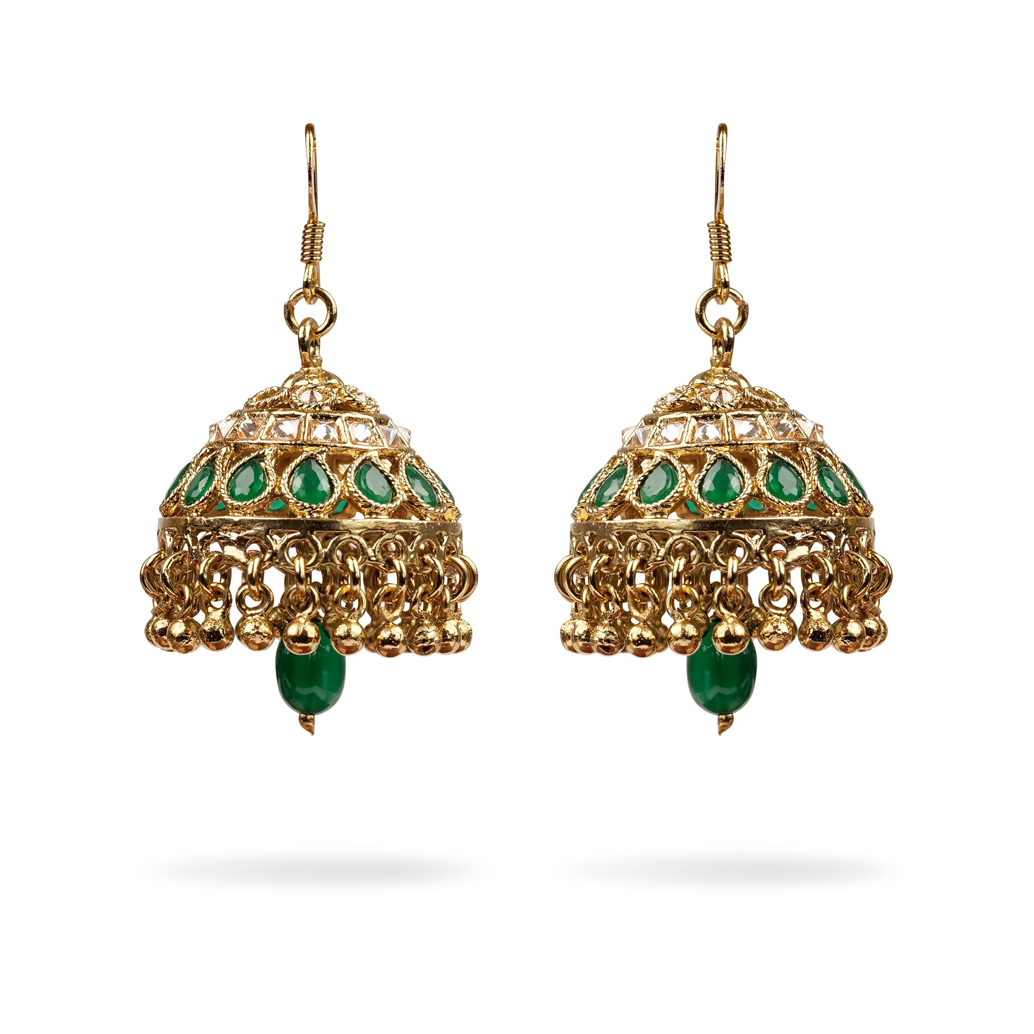 Single Jhumka Earrings in Green