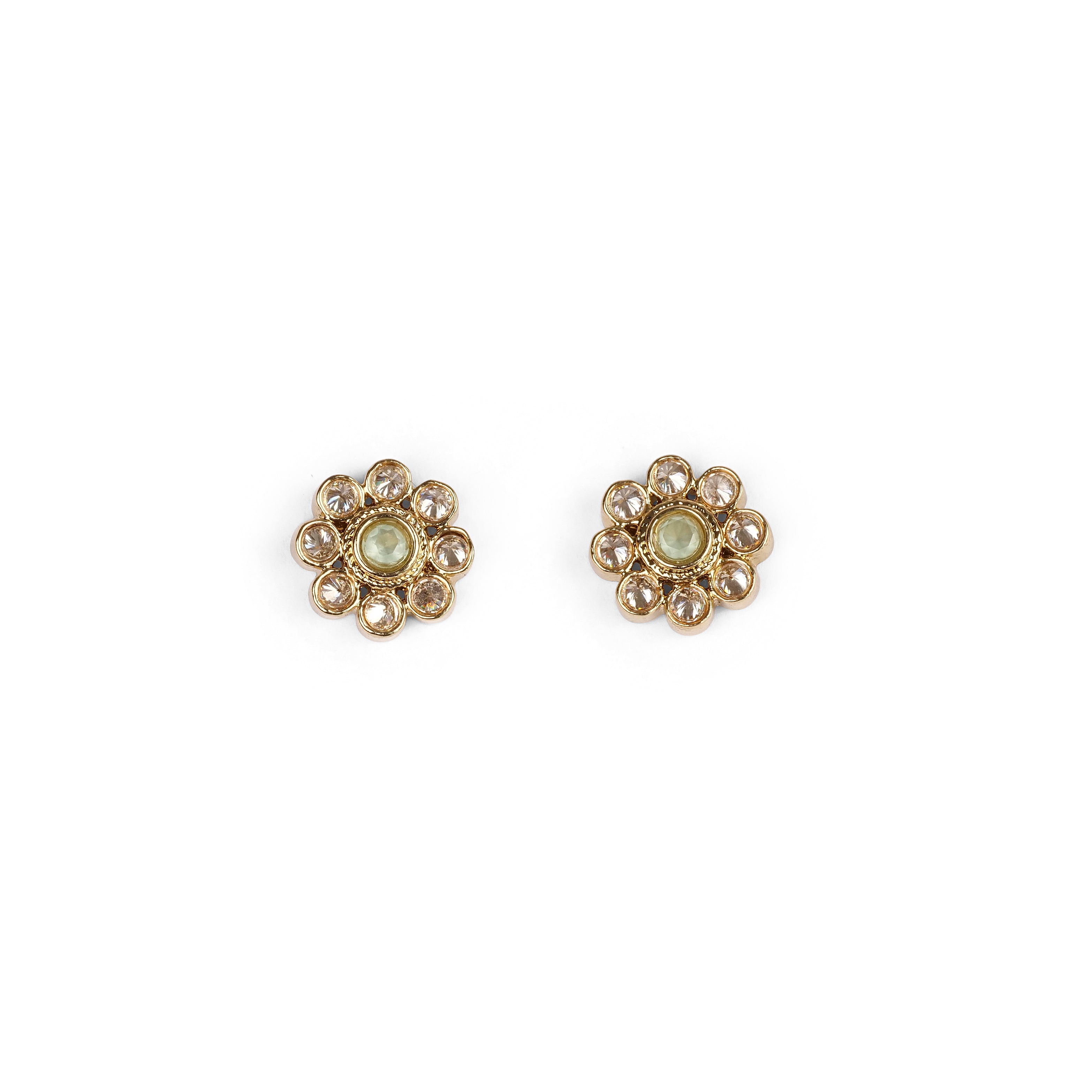 Frida Floral Earstuds in Mint
