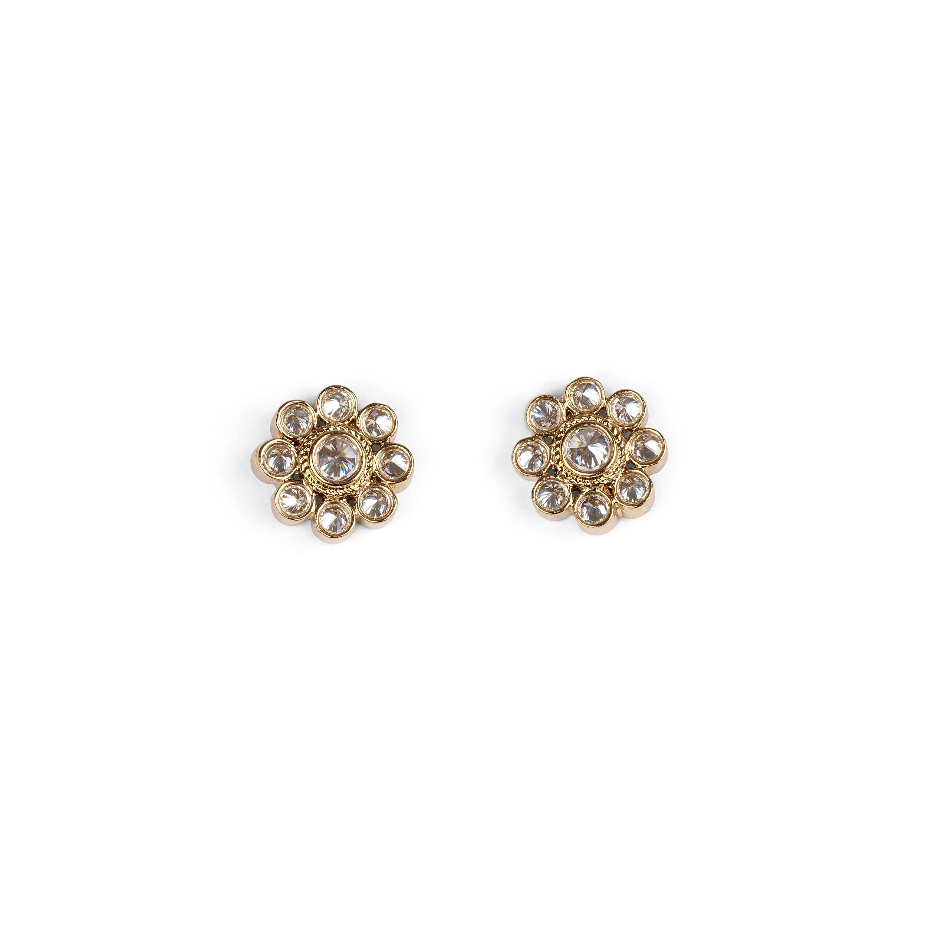 Frida Floral Earstuds in White