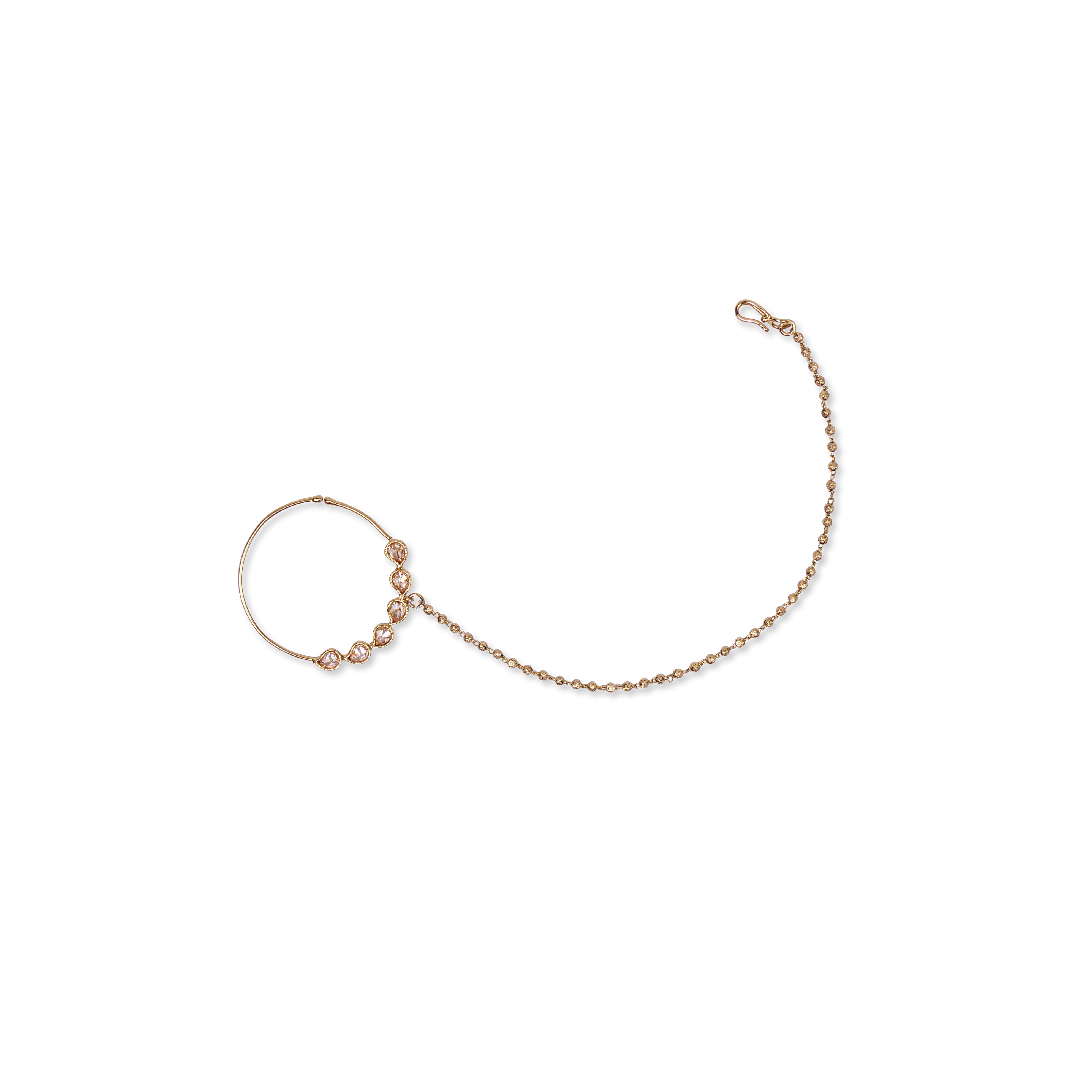 1.5" Teardrop Bridal Nose Ring in Antique Gold