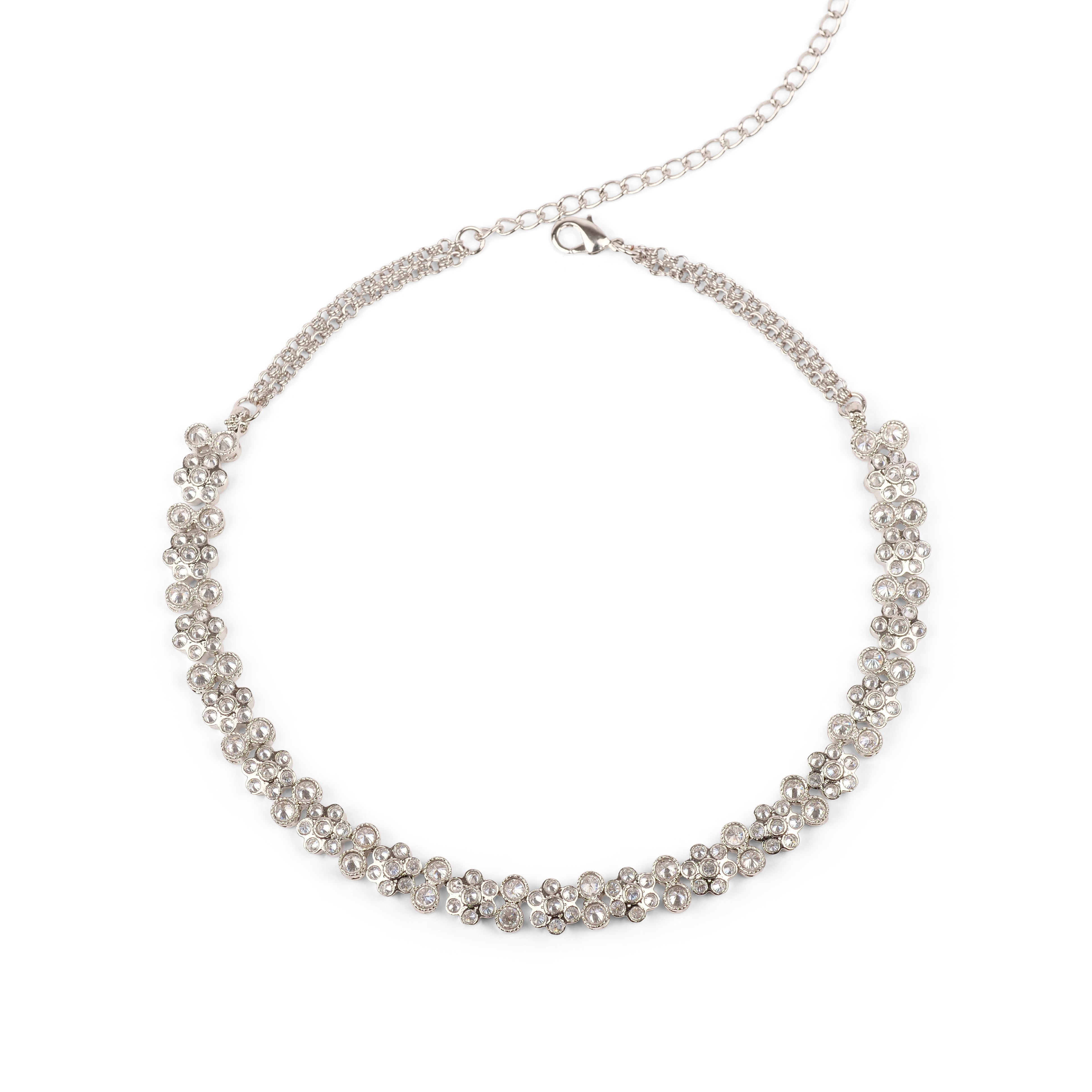 Forever Floral Necklace in Rhodium