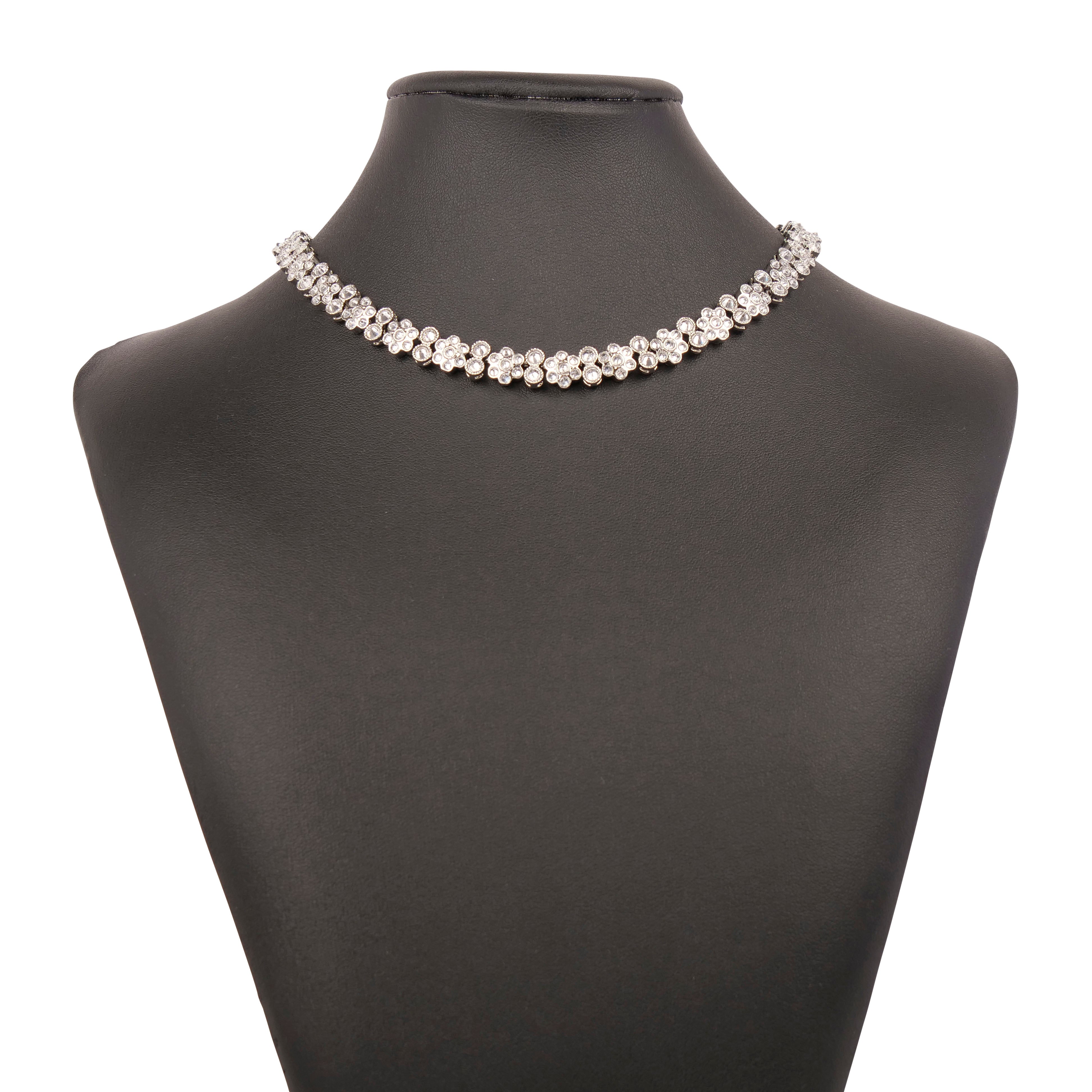 Forever Floral Necklace in Rhodium