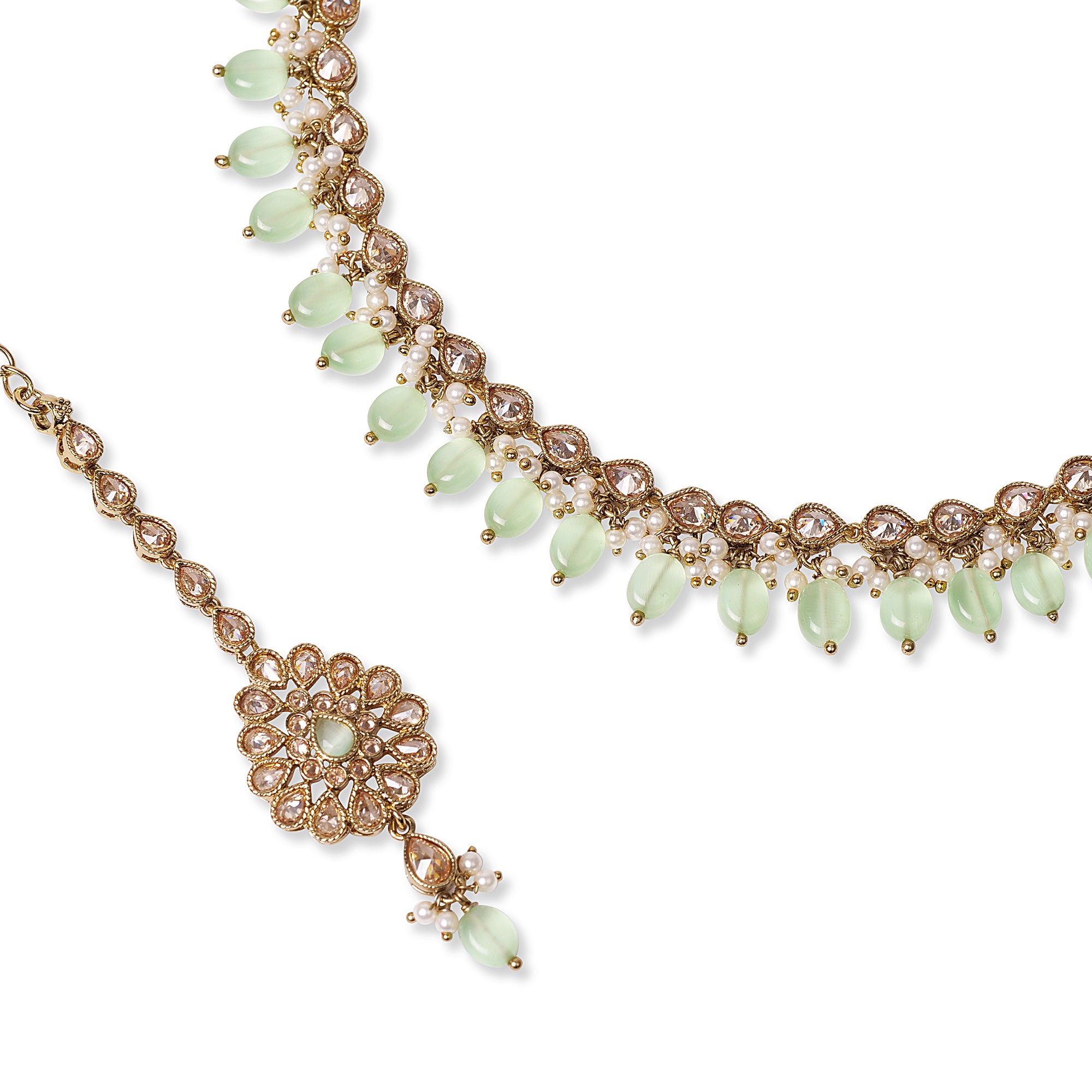 Mint Cluster Necklace Set