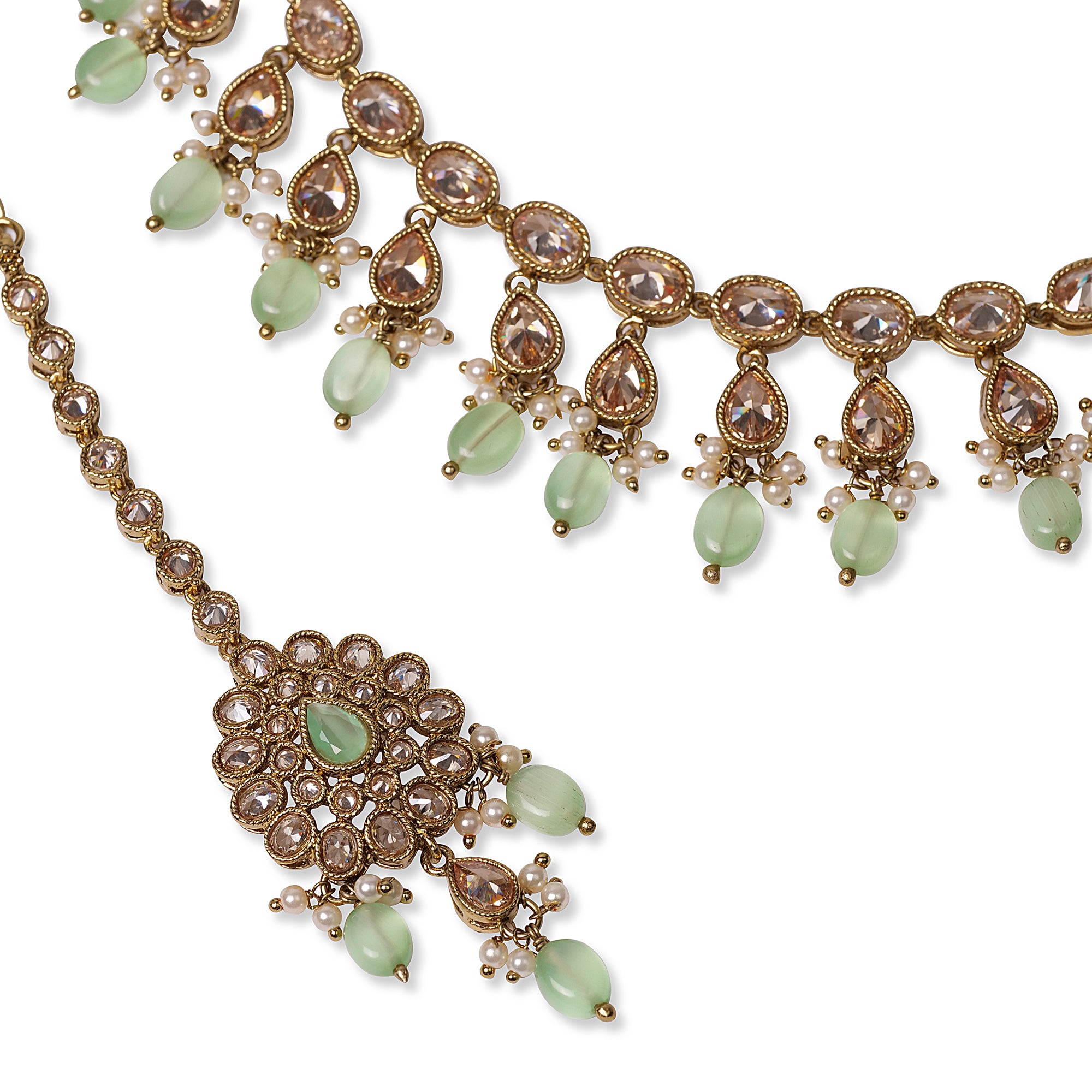 Nilima Necklace Set in Mint