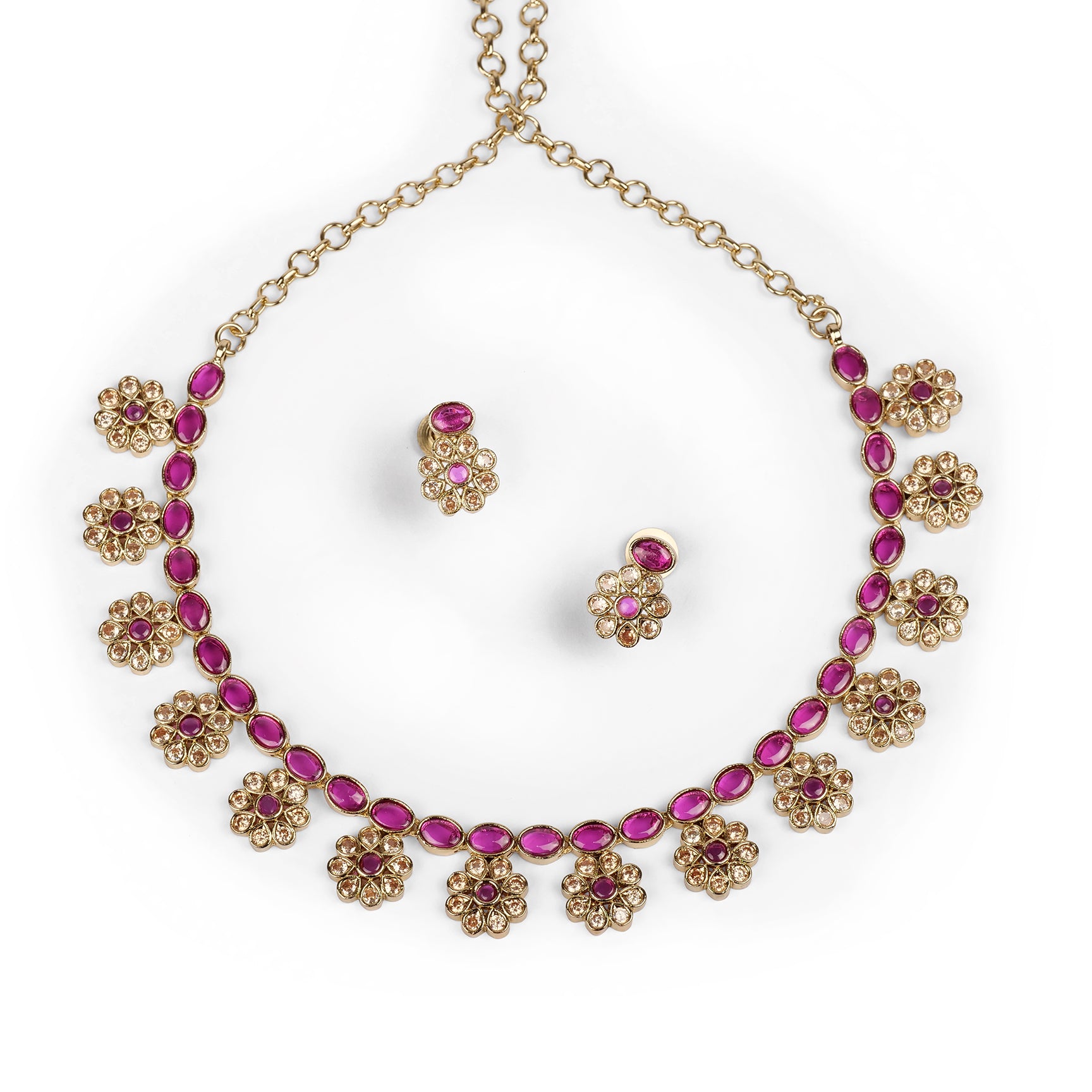 Jasmine Necklace Set in Ruby