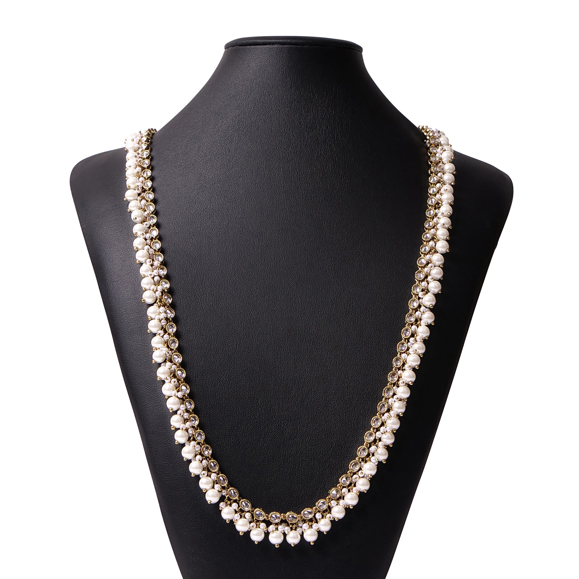 Layla Long Chain in White Pearl