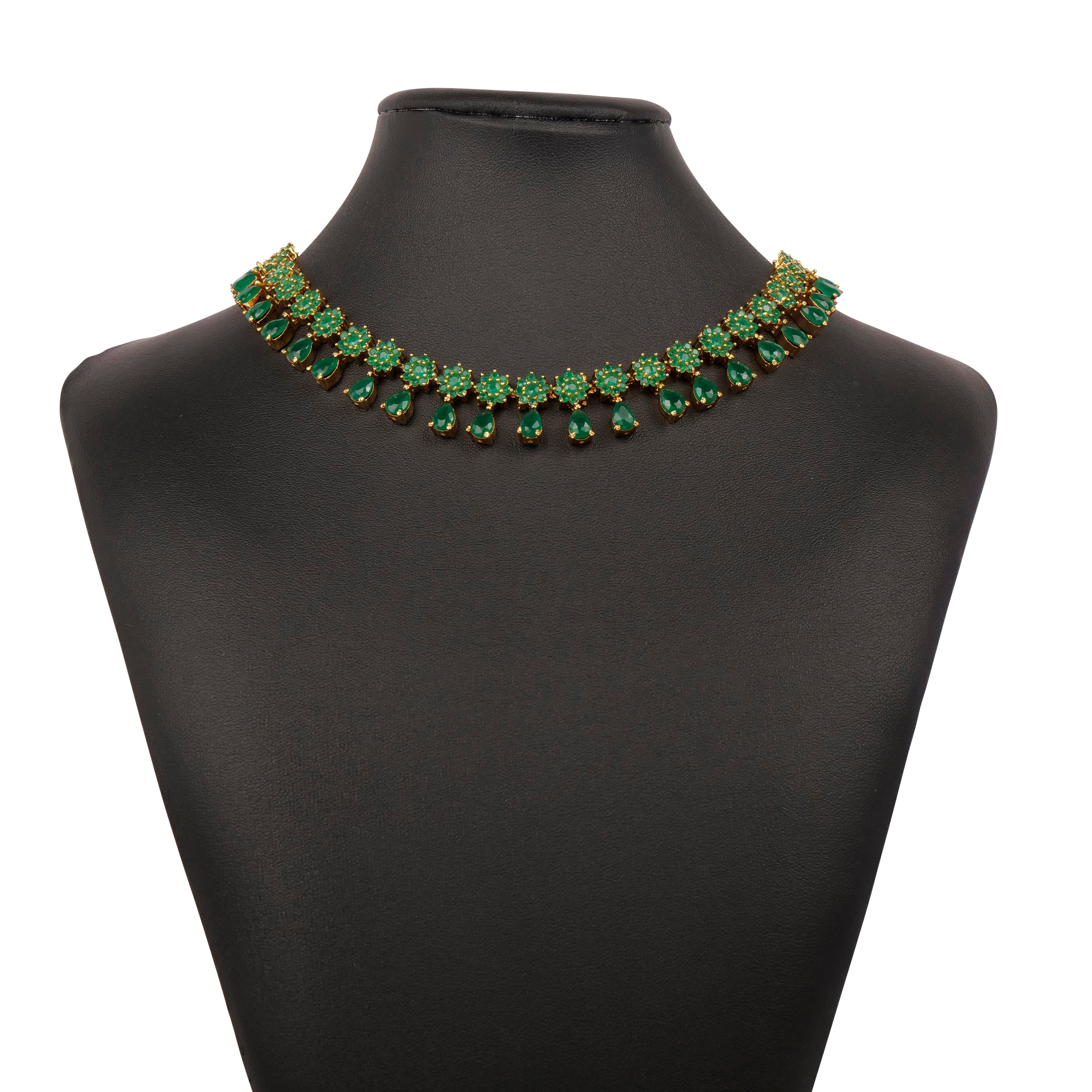 Neena Rajasthani Necklace Set in Green