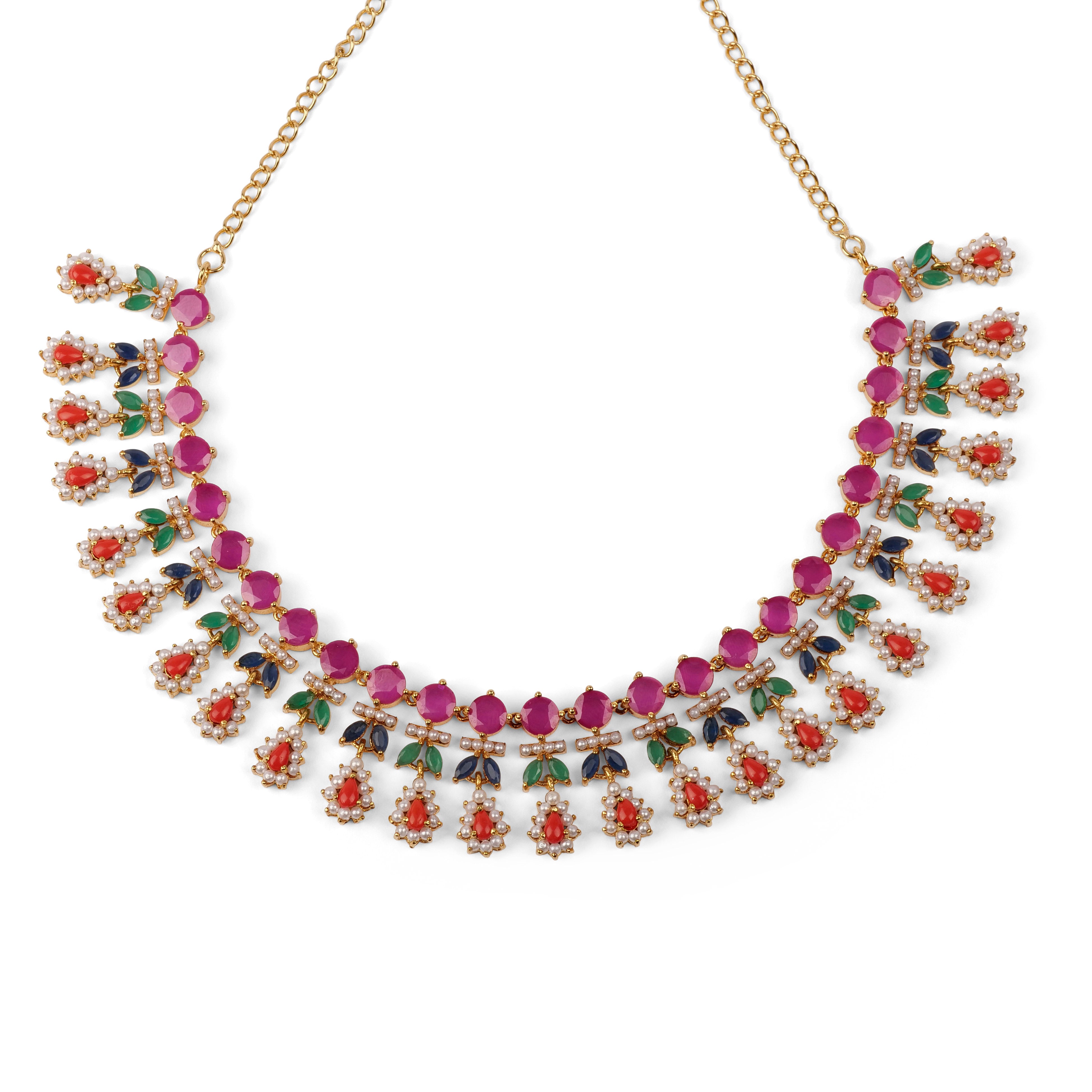 Menka Rajasthani Necklace Set in Multi