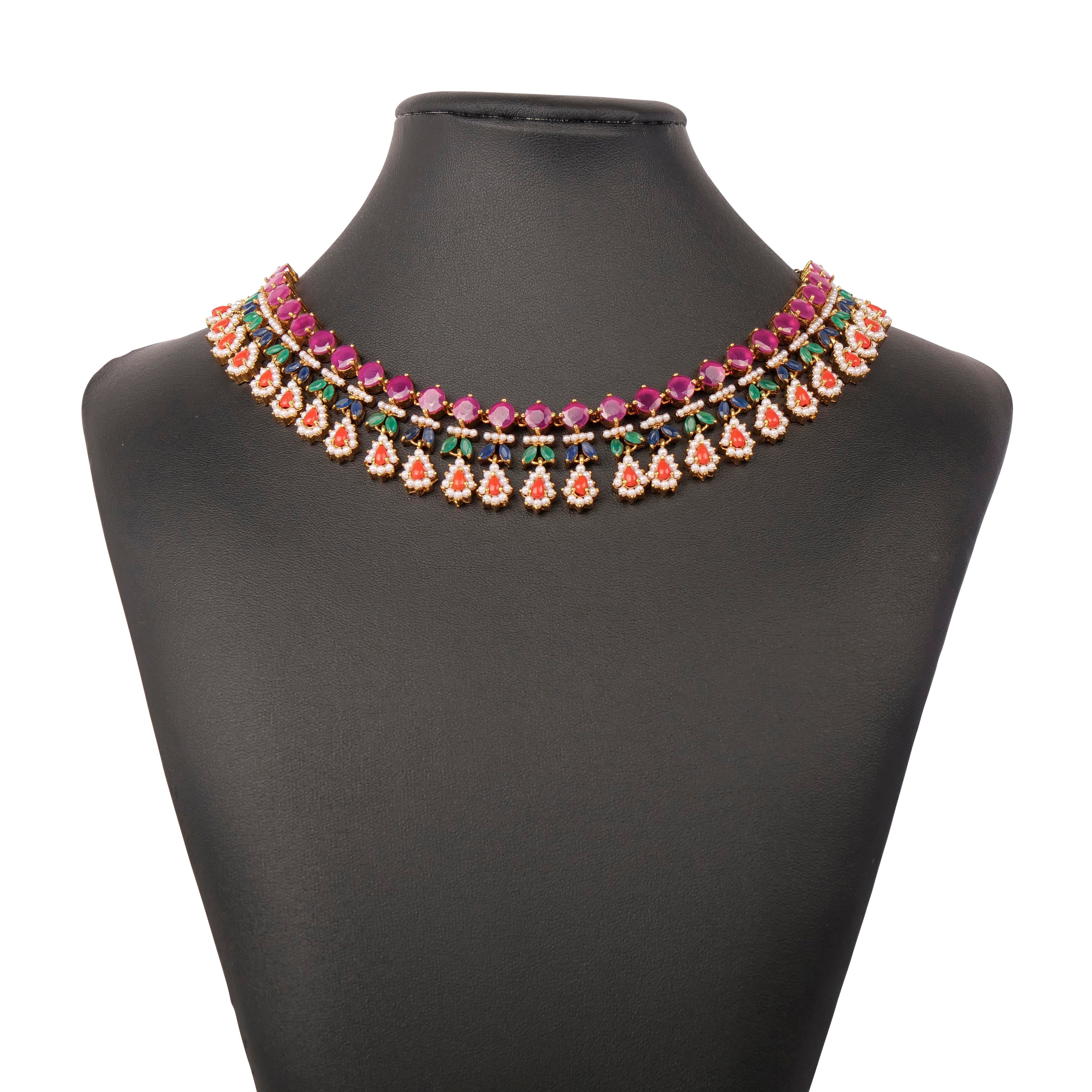 Menka Rajasthani Necklace Set in Multi